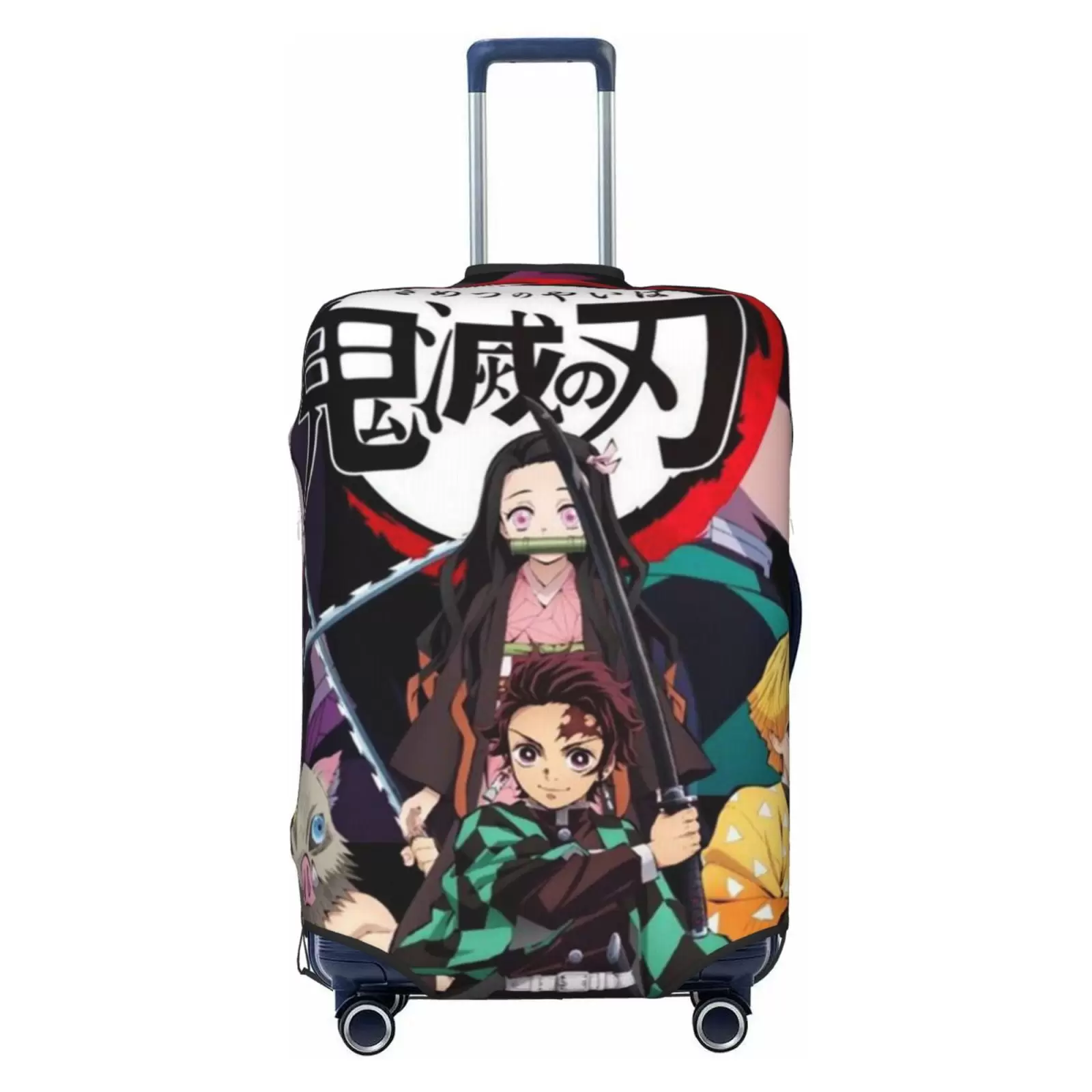 Demon Slayer Anime Protective Suitcase Cover Elastic Travel Luggage Cover Organizers Fits Small