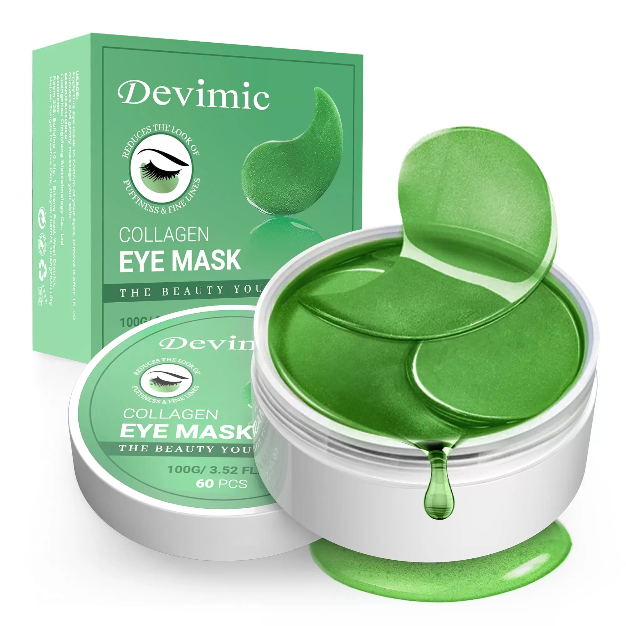 Devimic Under Eye Mask. 30 Pairs Seaweed Eye Masks for Dark Circles and Puffiness Treatment. Under Eye Patches for Puffy Eyes and Eye Bags. Gel Eye Mask Eye Pads for Face Skin Care