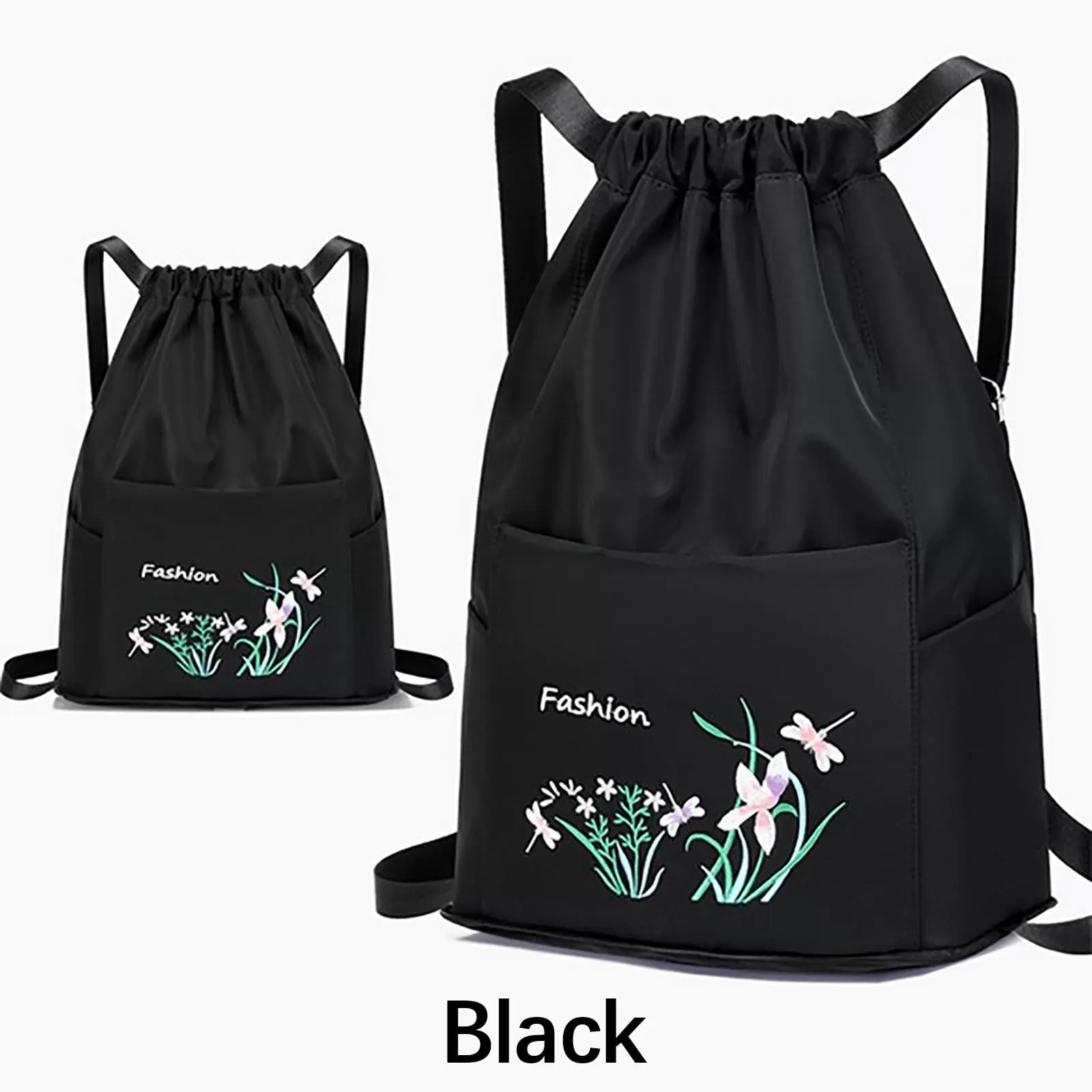 Deyared Pouch Bag Travel Duffel Bag Foldable Drawstring Large Capacity Embroidered Backpack. Drawstring Backpack For Women Travel Backpack