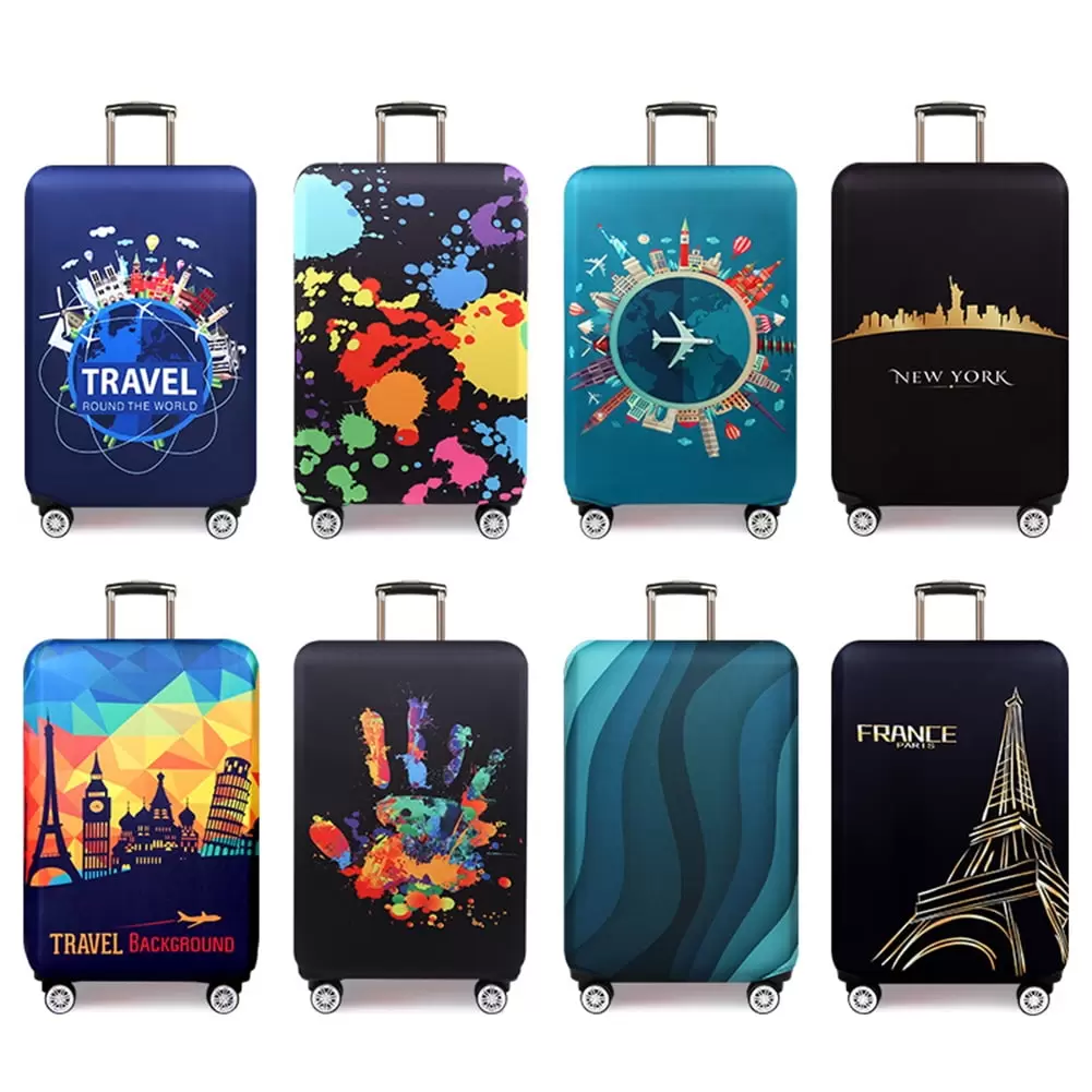 Deyuer Flower Print Elastic Dust Proof Travel Suitcase Luggage Protective Cover Case