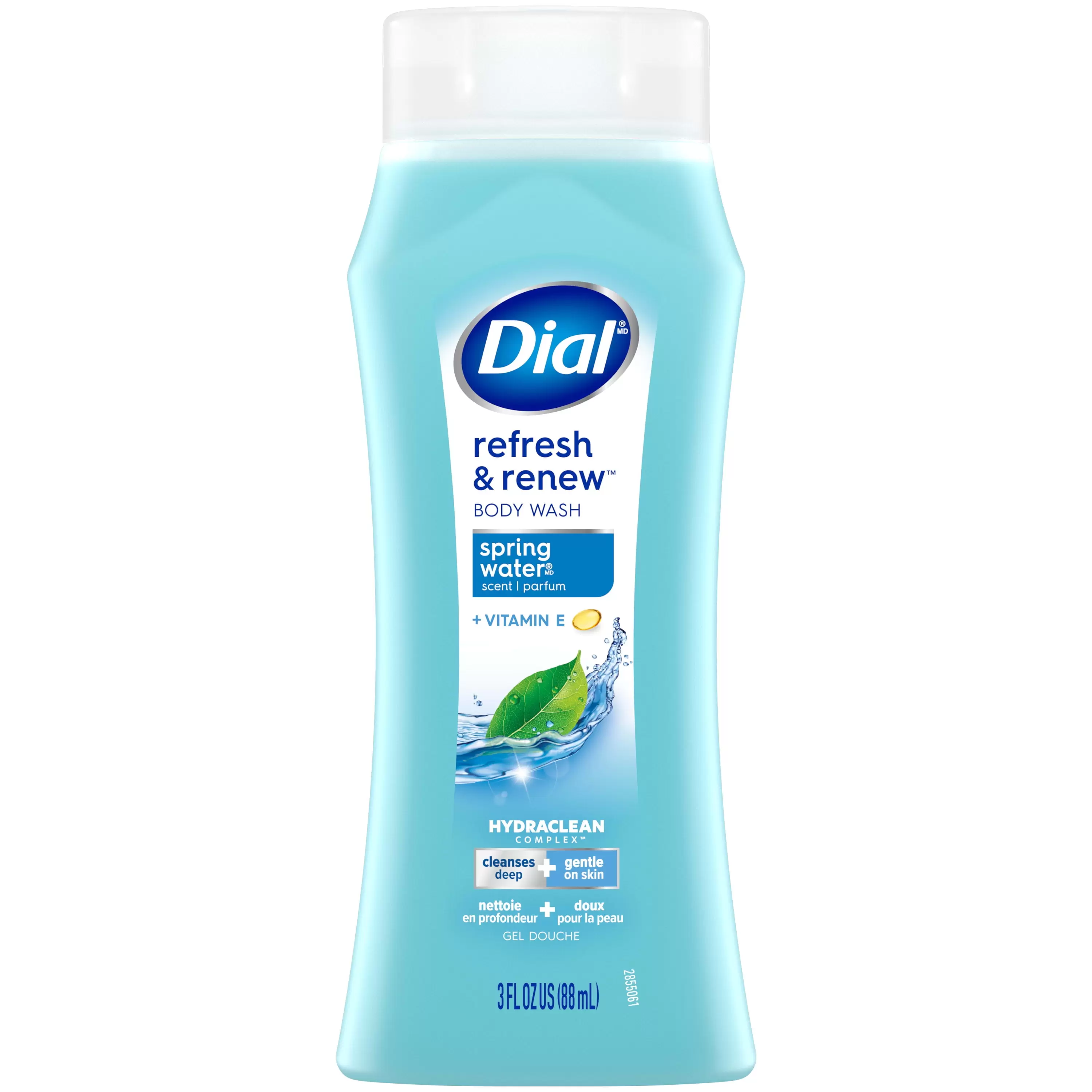 Dial Body Wash. Refresh & Renew Spring Water. 3 fl oz