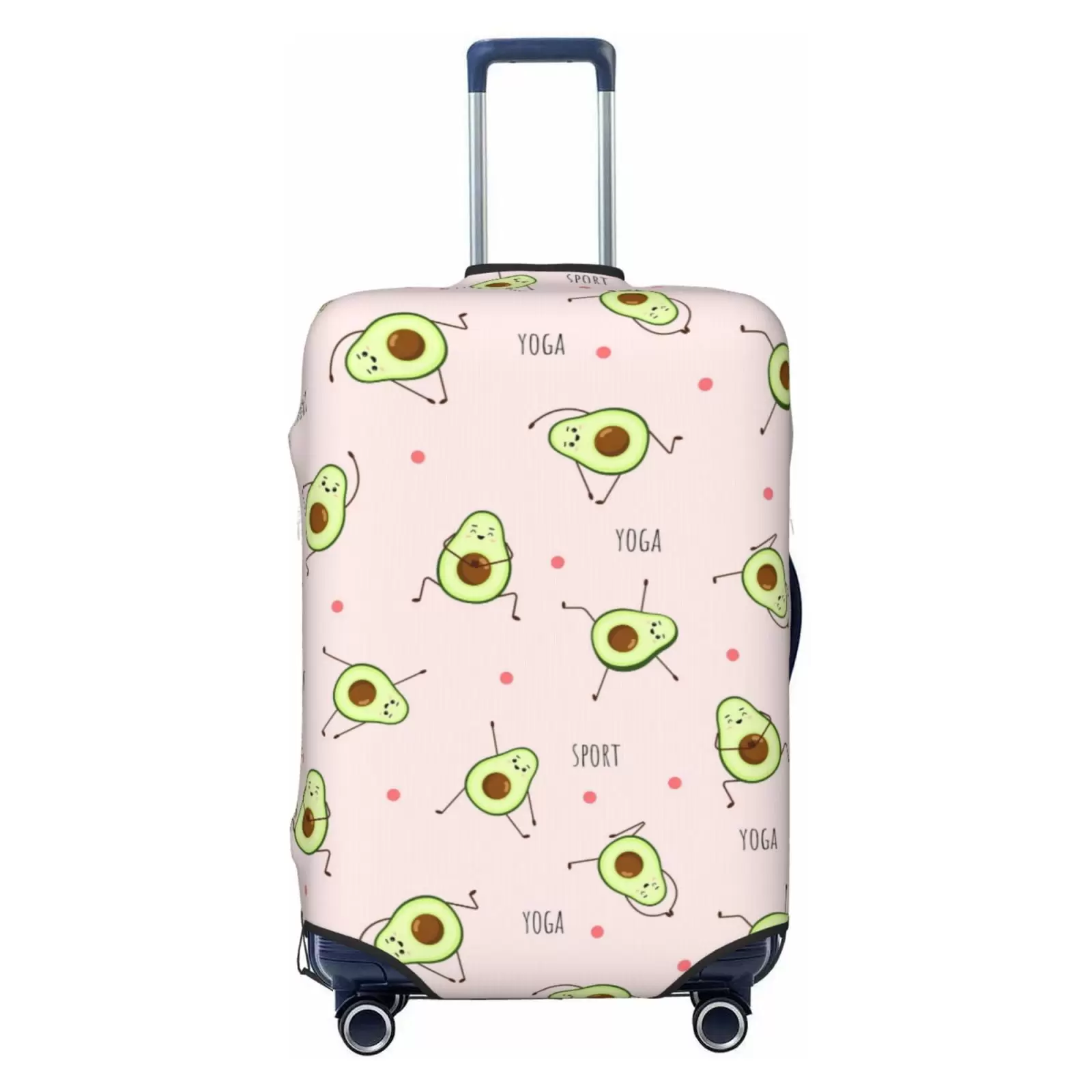 Disketp Avocado Doing Sport Yoga Elastic Travel Luggage Cover Travel Suitcase Protective Cover For Trunk Case Apply To 18''-32'' Suitcase Cover-Small