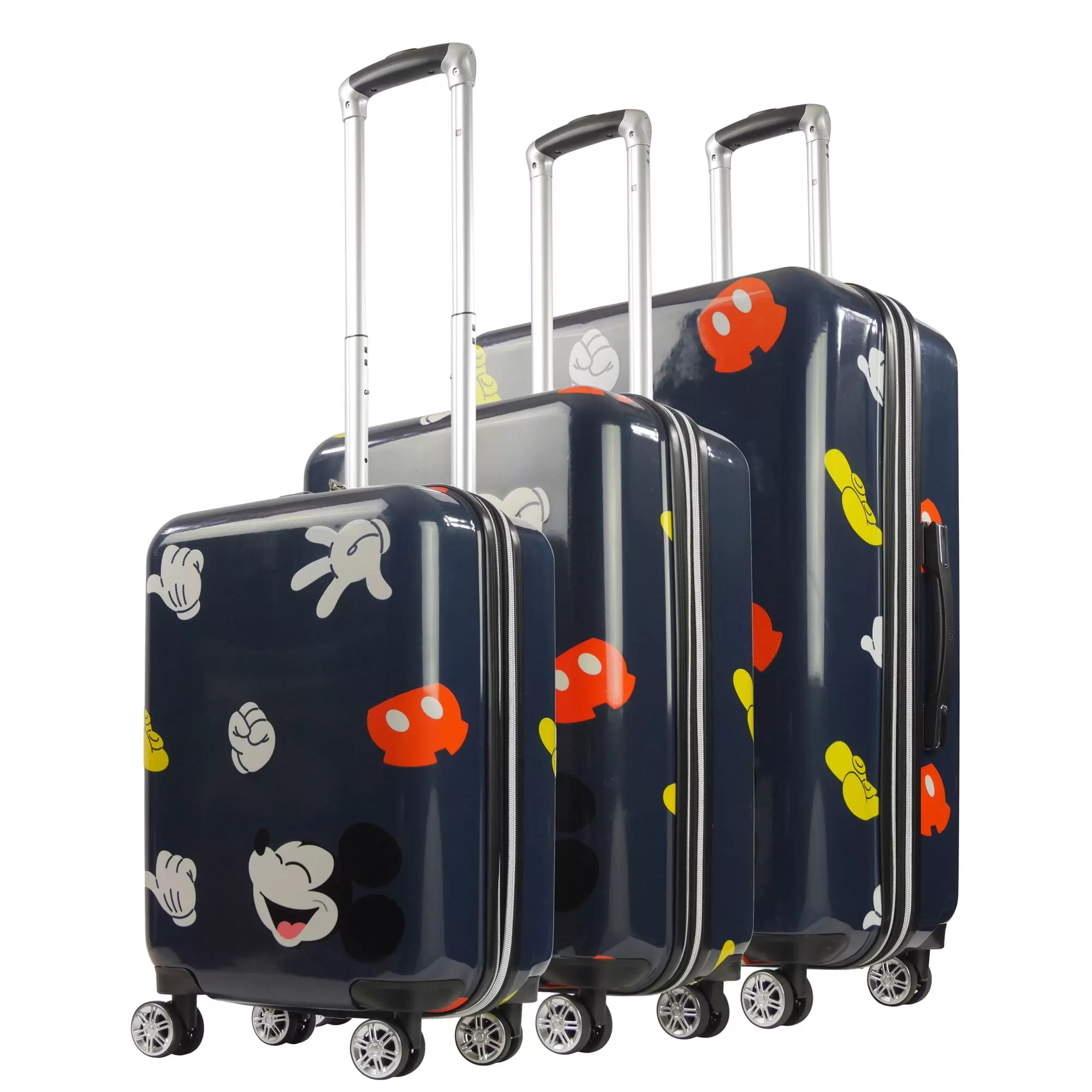 Disney Ful Mickey Mouse Body Icons 3 pc set Hardside Spinner luggage