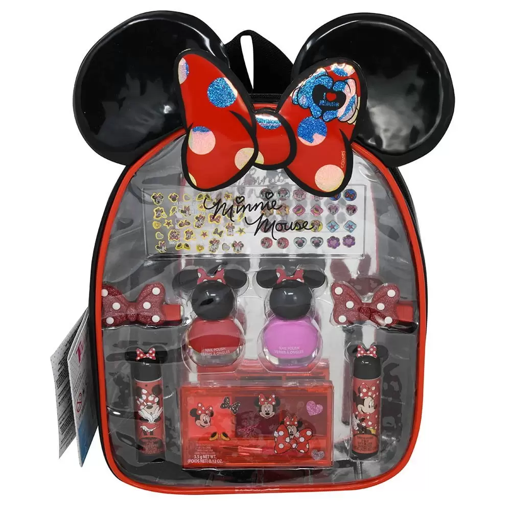 Disney Minnie Mouse - Townley Girl Backpack Makeup Set with Hair Accessories for Girls. Pretend Play Toy and Gift for Girls. Ages 3+