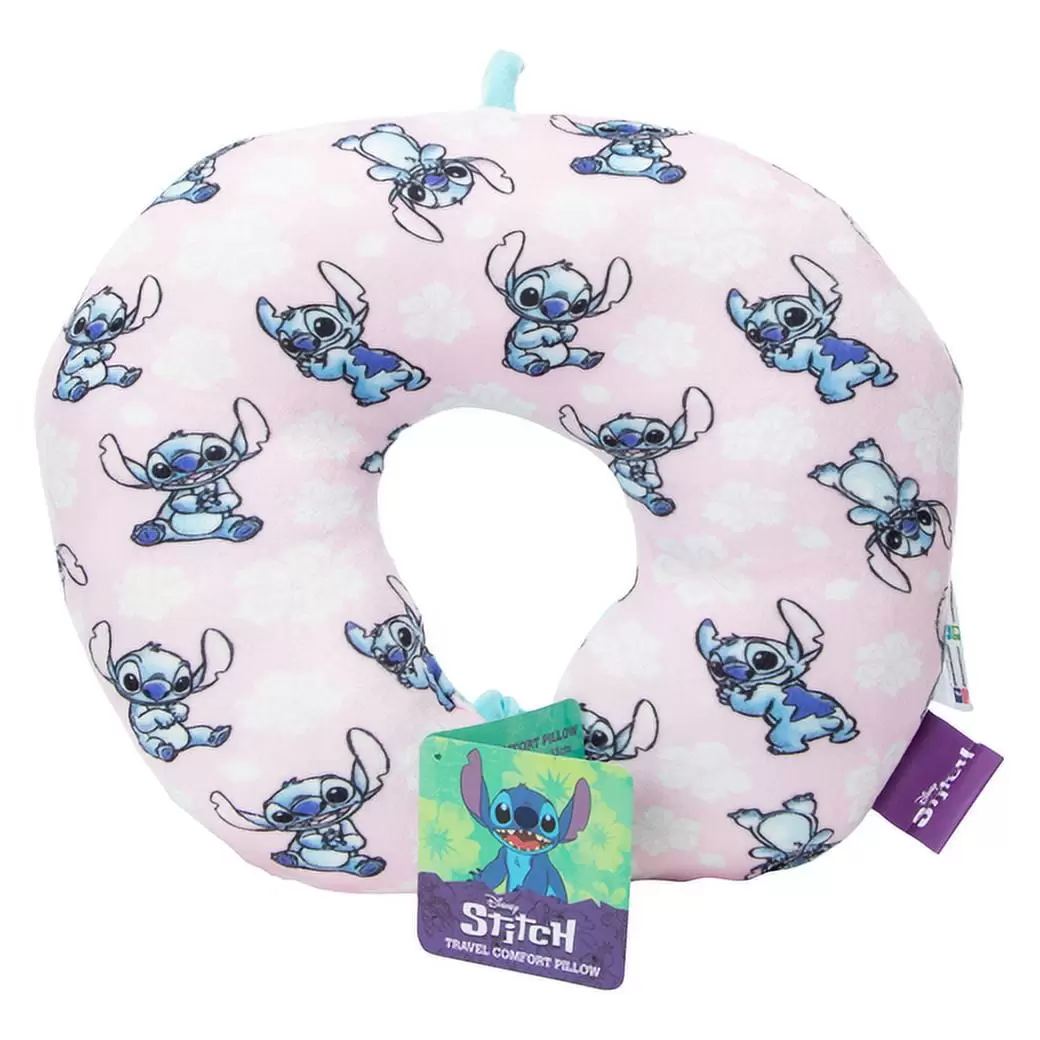 Disney Stitch Travel Pillow - Lilo And Stitch Pastel Dreams Light Pink Pillow - Age 3+