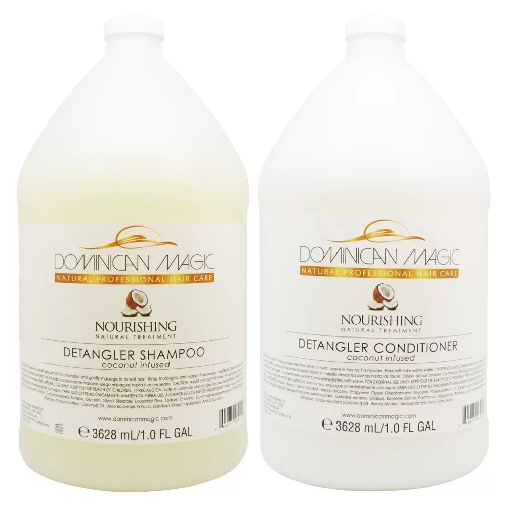 Dominican Magic Coconut Detangler 1-gallon Shampoo & Conditioner Set