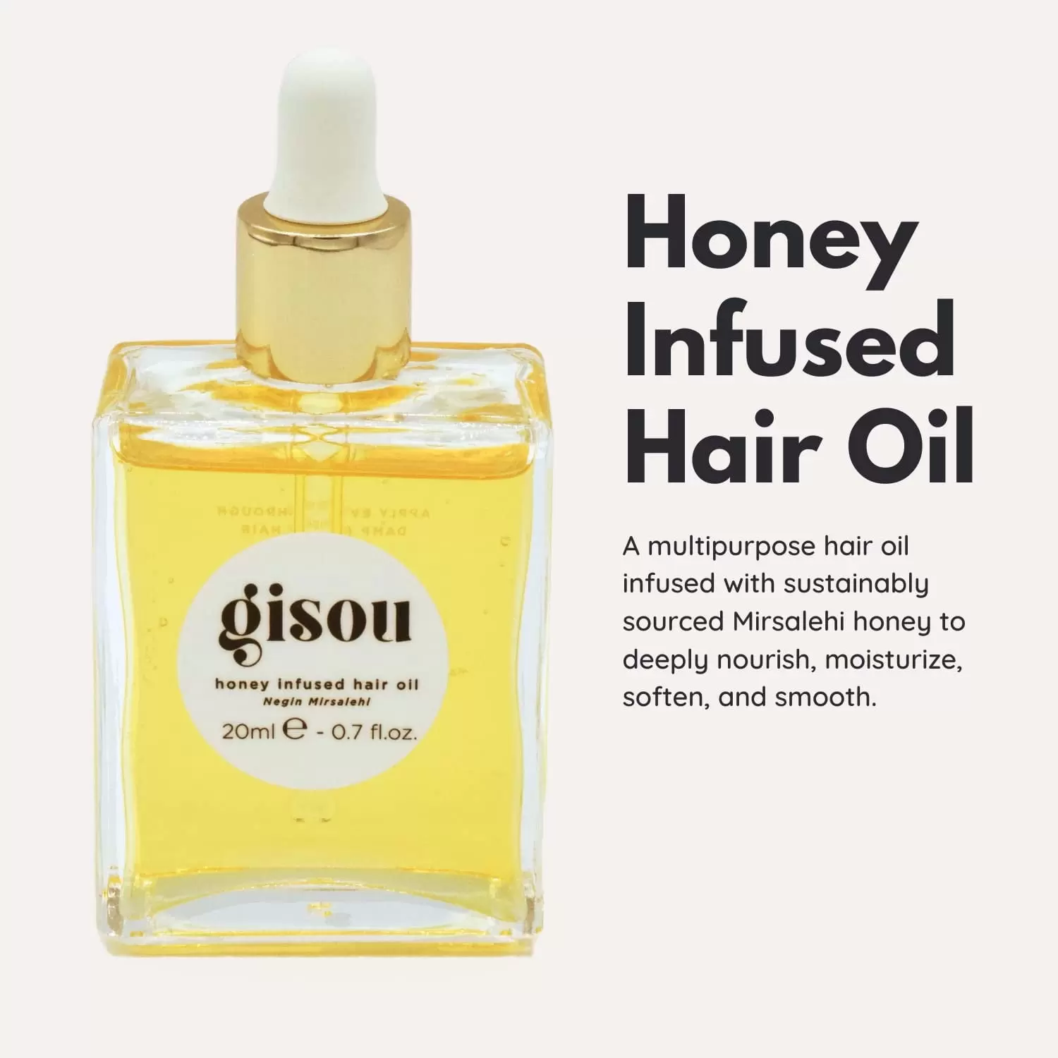 Don't Miss! Gisou Honey Infused Hair Oil Travel Size Enriched with Mirsalehi Honey to Deeply Nourish & Moisturize Hair (0.7 fl oz)