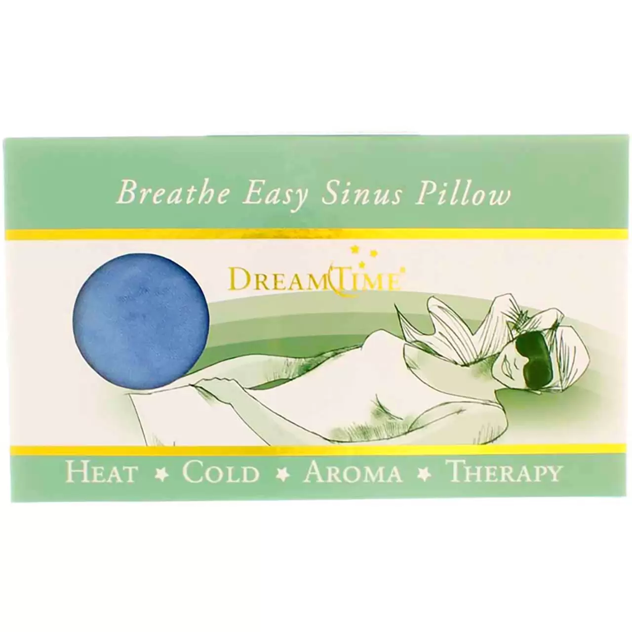 DreamTime Aromatherapy Breathe Easy Hot And Cold Sinus Pillow. Blue. Eucalyptus & Peppermint