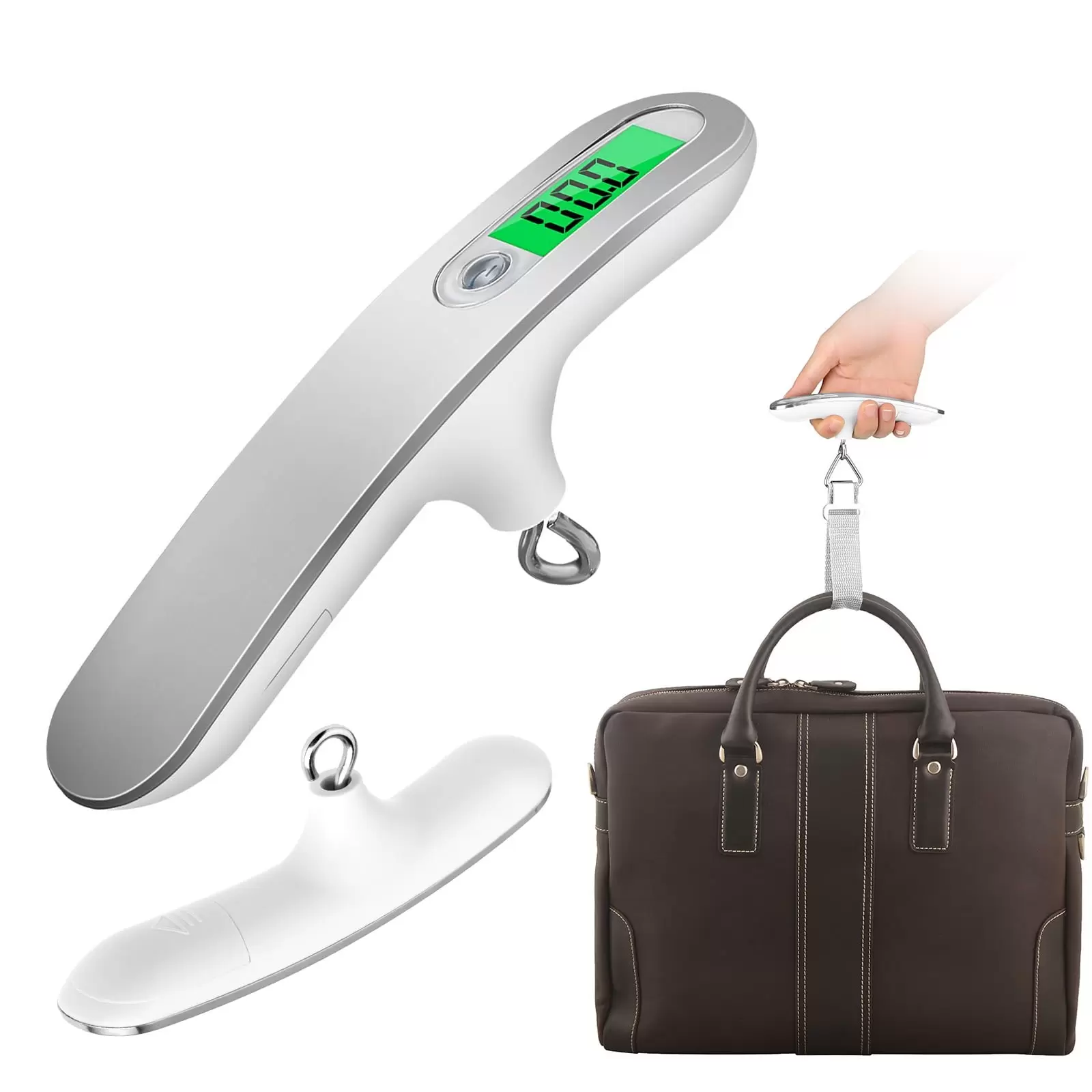 EEEkit Portable Digital Luggage Scale. LCD Display Travel Scale Suitcase Scale with Hook. 110Lbs Capacity Digital Hanging Luggage Weight Scale