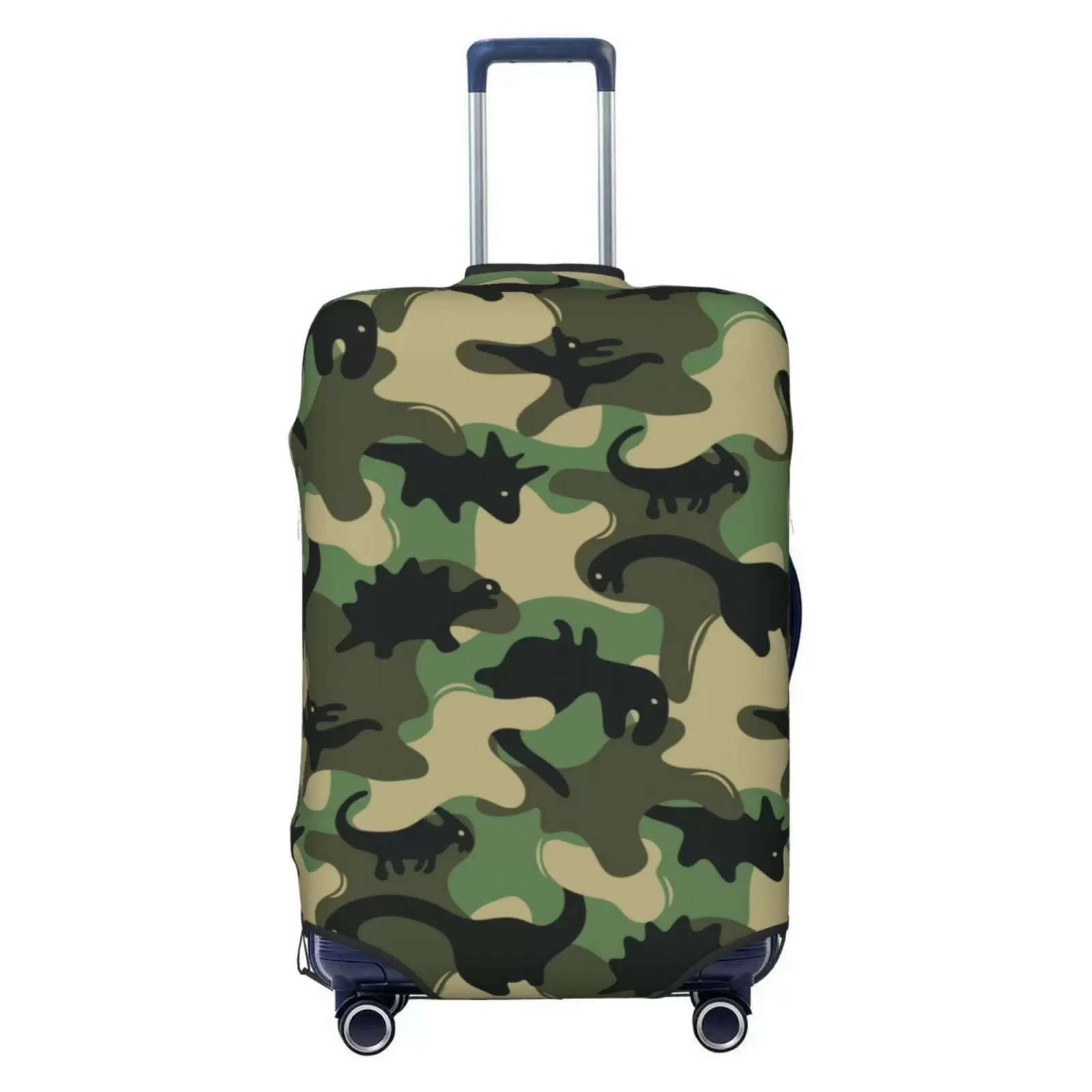 Easygdp Camouflage Dinosaur Double-Sided Printed Elastic Suitcase Protective Cover.Invisible Zipper. Business Trip Luggage Cases.Washable And Resistant To Falling -Small