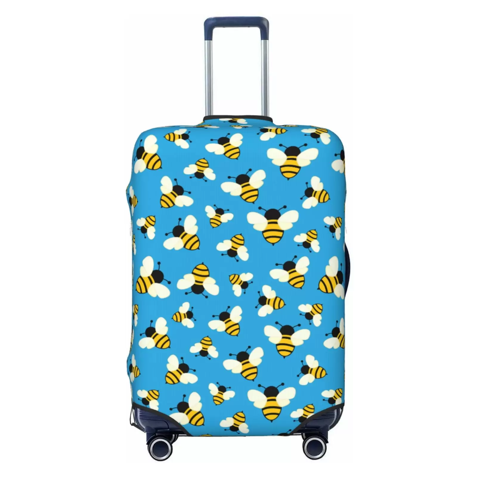 Easygdp Flying Bees Print Elastic and Washable Suitcase Protective Cover with Hidden Zipper Fits 18-32 inch Luggage -Small