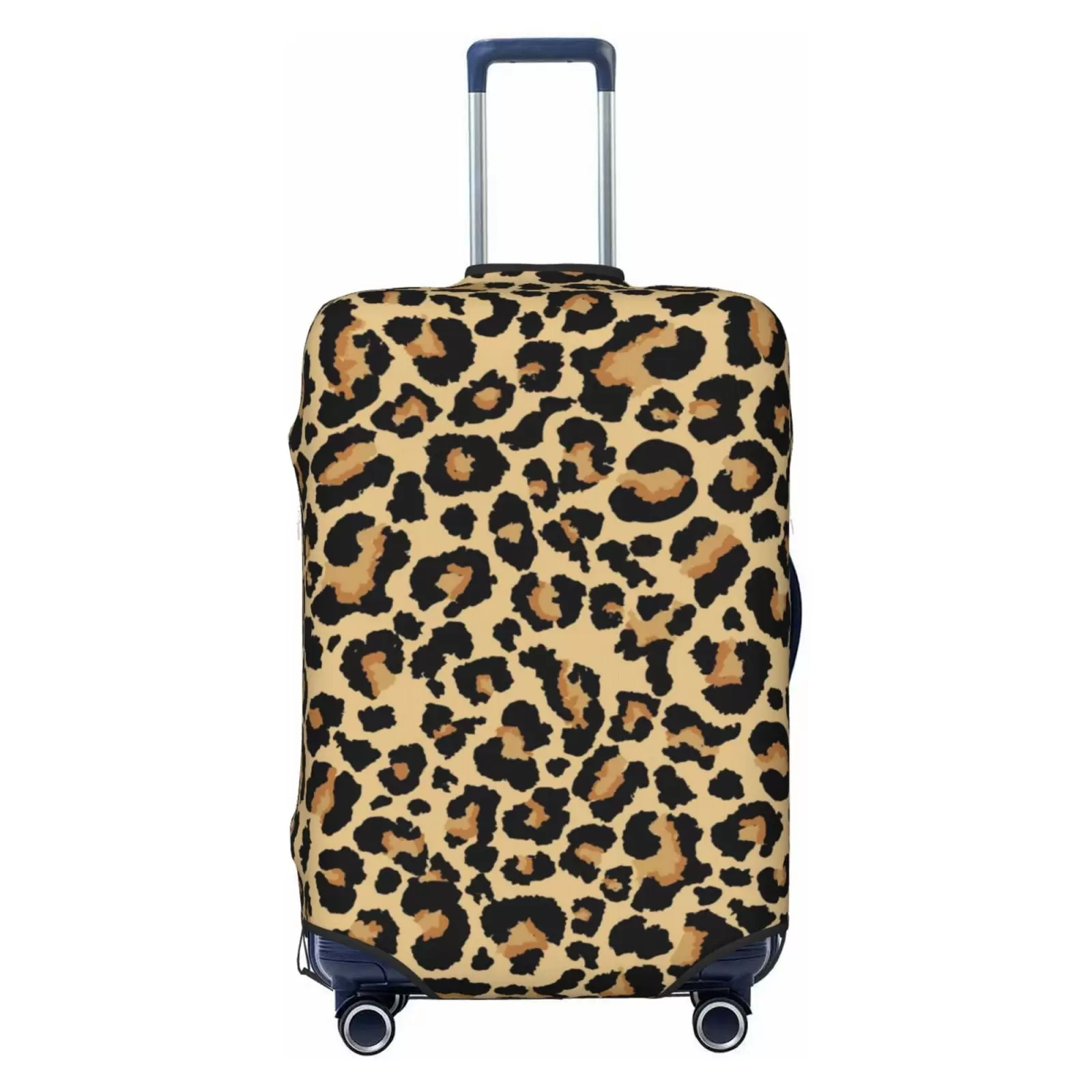 Easygdp Leopard Print Double-Sided Printed Elastic Suitcase Protective Cover.Invisible Zipper. Business Trip Luggage Cases.Washable And Resistant To Falling -Small