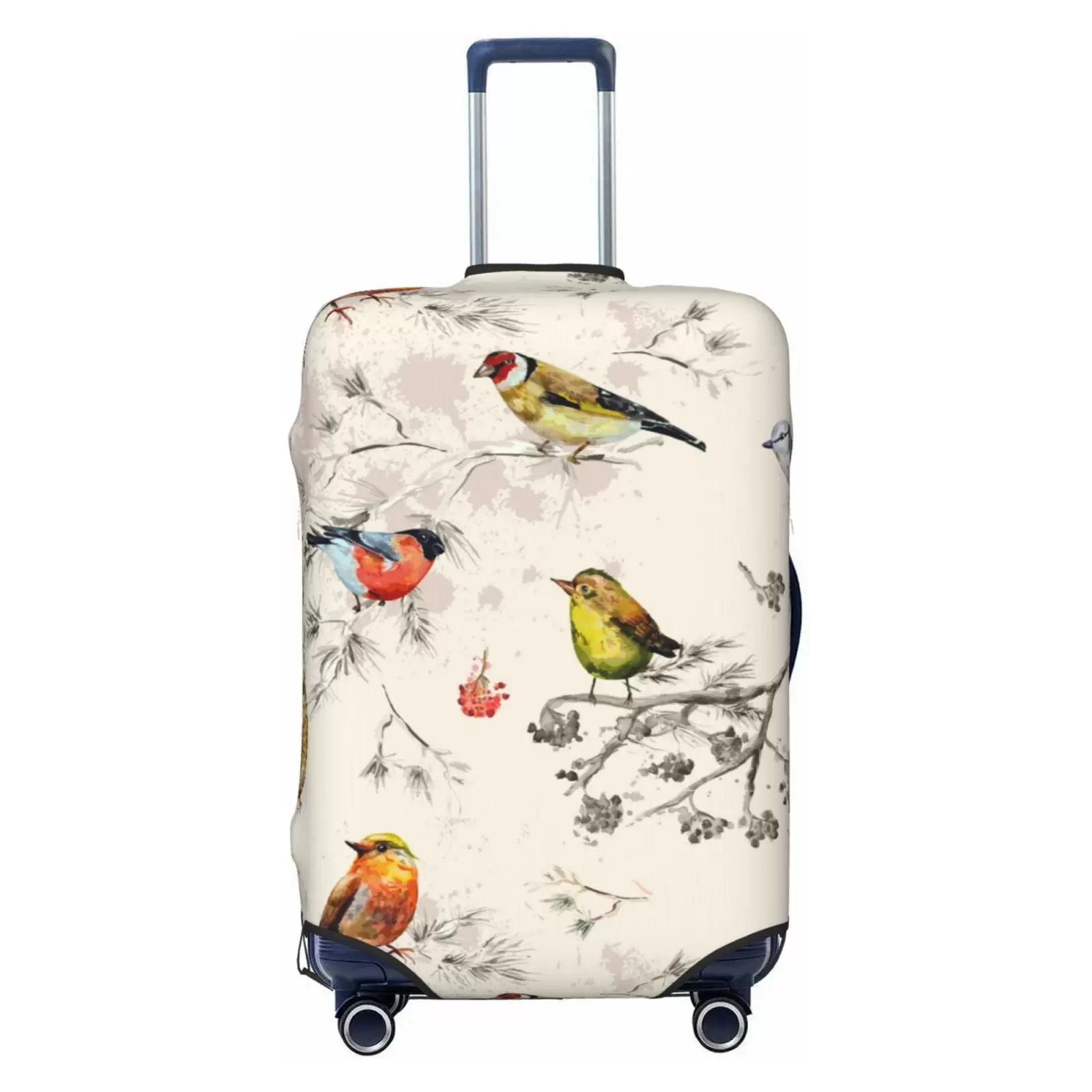 Easygdp Little Birds Double-Sided Printed Elastic Suitcase Protective Cover.Invisible Zipper. Business Trip Luggage Cases.Washable And Resistant To Falling -Small