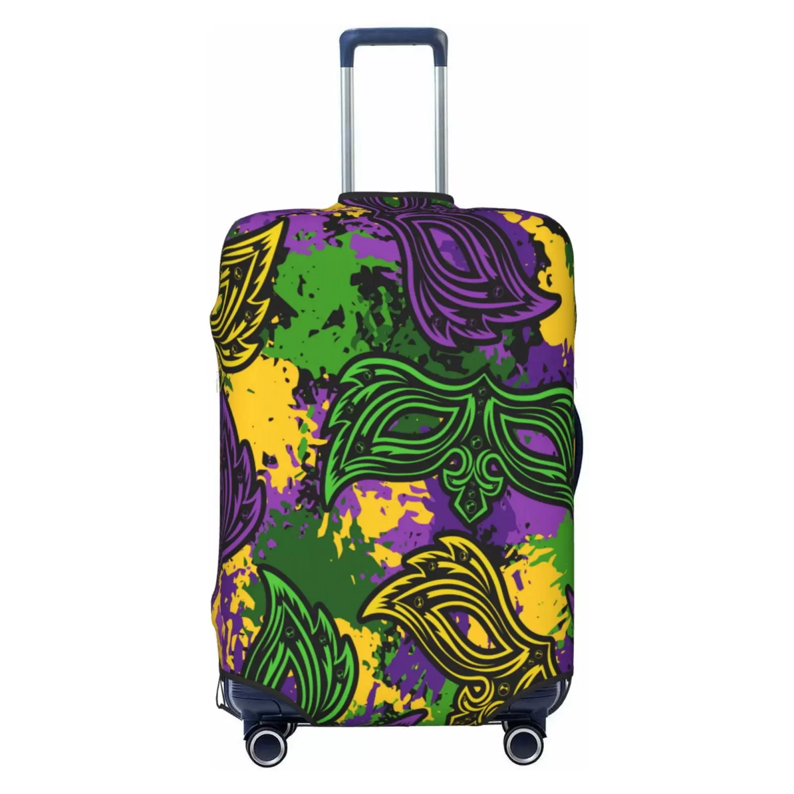 Easygdp Mardi Gras7 Double-Sided Printed Elastic Suitcase Protective Cover.Invisible Zipper. Business Trip Luggage Cases.Washable And Resistant To Falling -Small