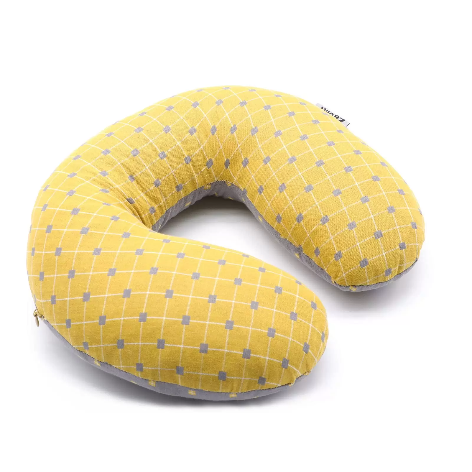 Edomi Cervical Pillow for Neck Pain Neck Support Pillow U-Shaped Travel Pillow for Shoulder Pain Bolster Pillow with Adjustable Buckwheat Hulls Filling (12x12 Inch. Yellow)