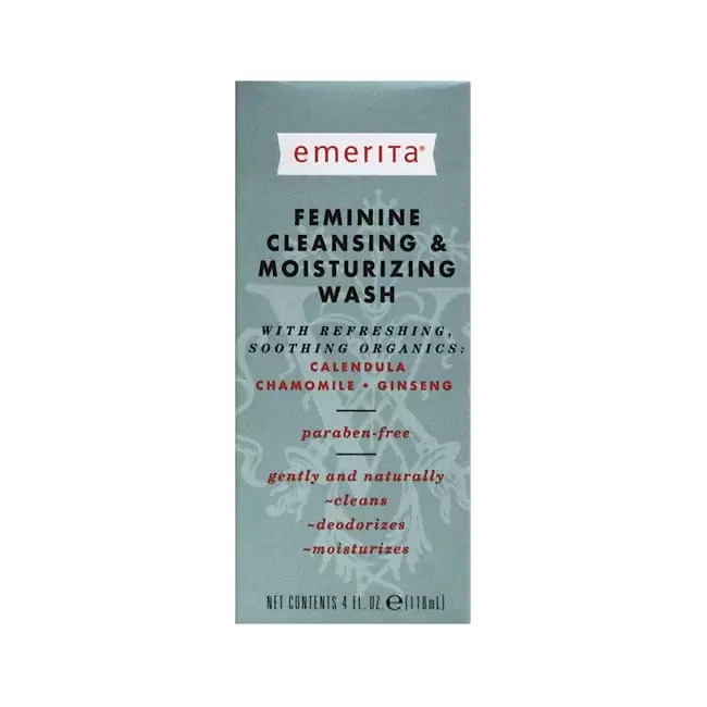 Emerita Feminine Cleansing & Moisturizing Wash | Gently Cleanses & Deodorizes | Formulated to Help Support Healthy Vaginal pH | Aloe. Chamomile | 4 oz