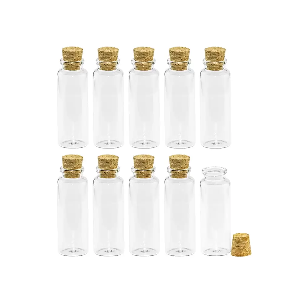 Empty Mini Bottle with Cork Stopper 40ml Glass Jars idea for Wedding Small Wishing Bottles Wholesale 6pcs