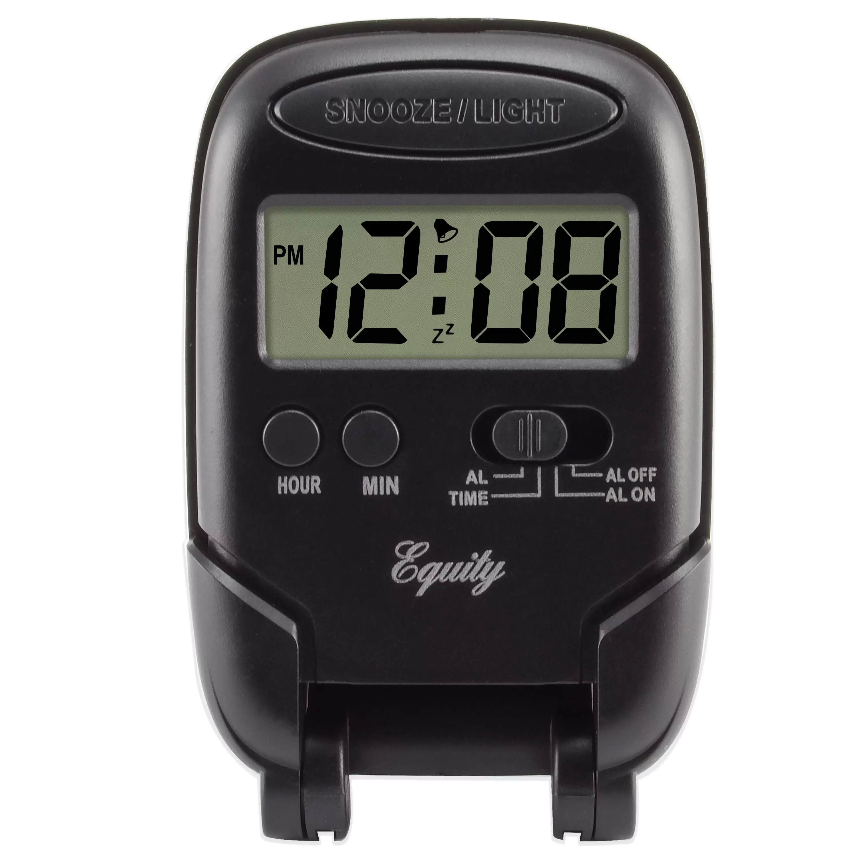 Equity by La Crosse Black LCD Fold-up Travel Alarm Clock. 31302