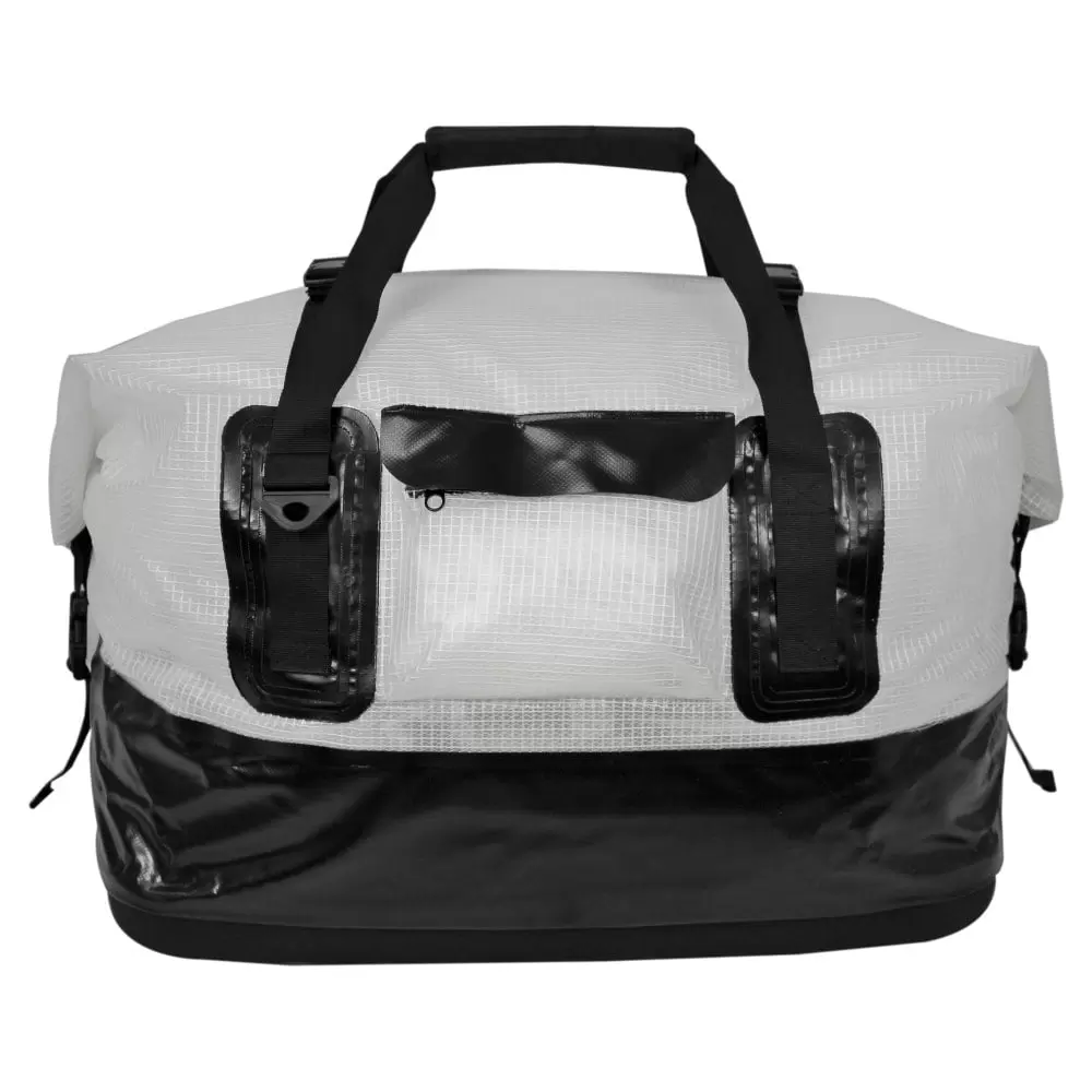 Extreme Max 3006.7348 Dry Tech Water-Resistant Roll-Top Duffel Bag - 70 Liter. Clear