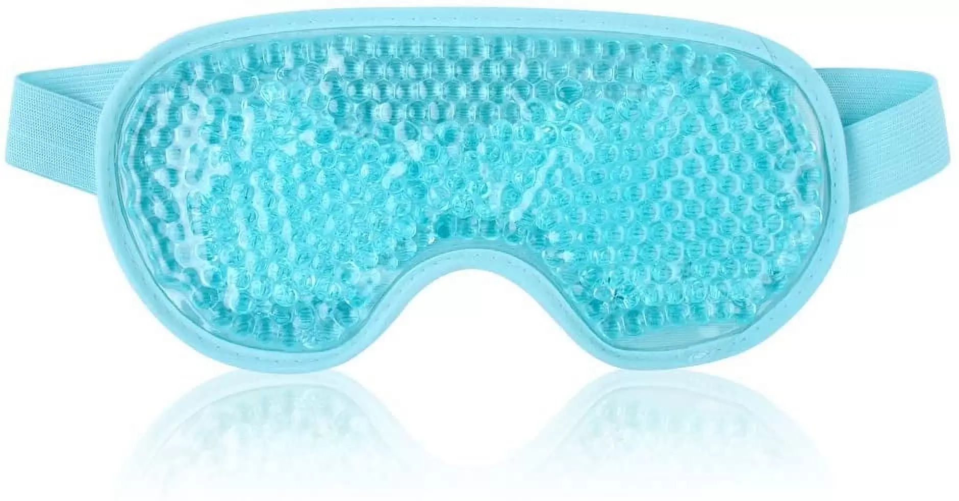 Eye Mask Cooling Reusable Eye Mask with Gel Beads for Hot Cold Therapy. Pain Relief Mask and Eye Pillow for Puffy Eyes Stress Relief. Migraine. Headache and Sinus Pain(Light Blue)