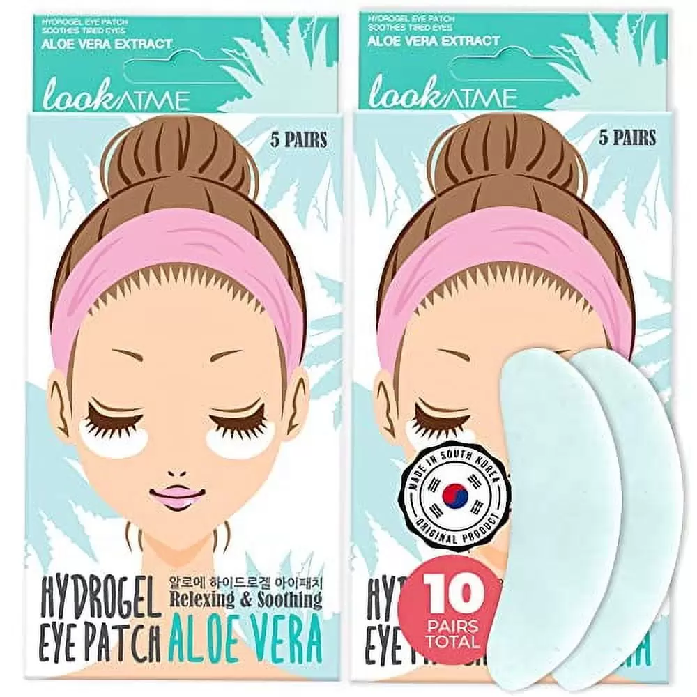 Eye Mask for Puffiness - Under Eye Patches for Dark Circles - Korean Under Eye Mask Patches for Puffy Eyes - Eye Gel Pads Depuffing Eye Brightener with Aloe Vera. Caffeine. Hydrogel & Collagen (10 Pai