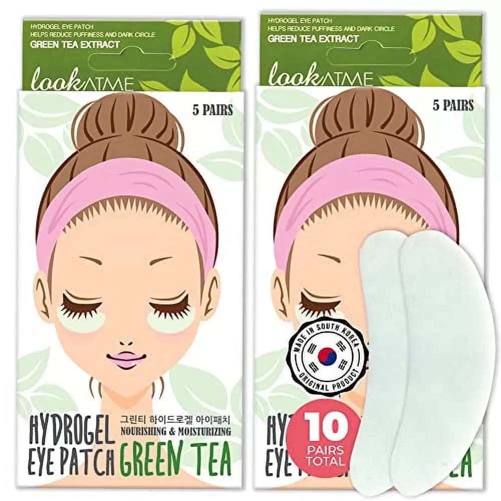 Eye Mask for Puffiness - Under Eye Patches for Dark Circles - Korean Under Eye Mask Patches for Puffy Eyes - Eye Gel Pads Depuffing Eye Brightener with Green Tea. Caffeine. Hydrogel & Collagen (10 Pai