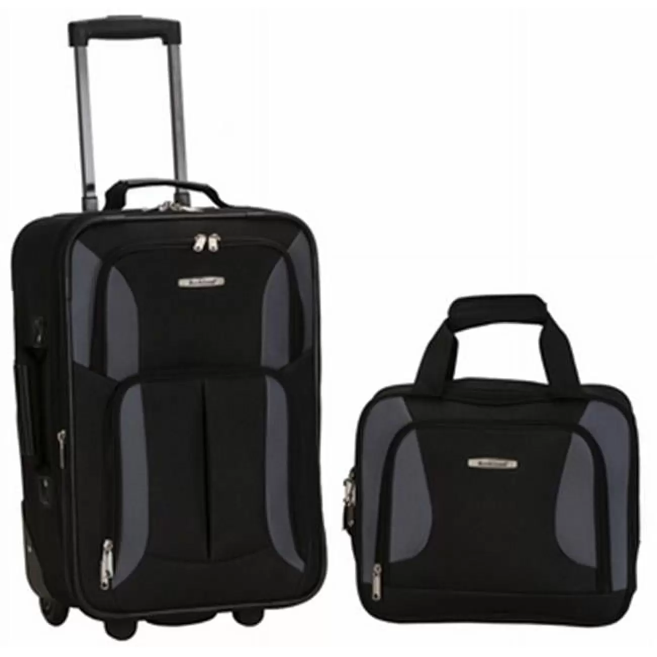 F102-BLACK-GRAY 2 PC LUGGAGE SET - BLACK-GRAY