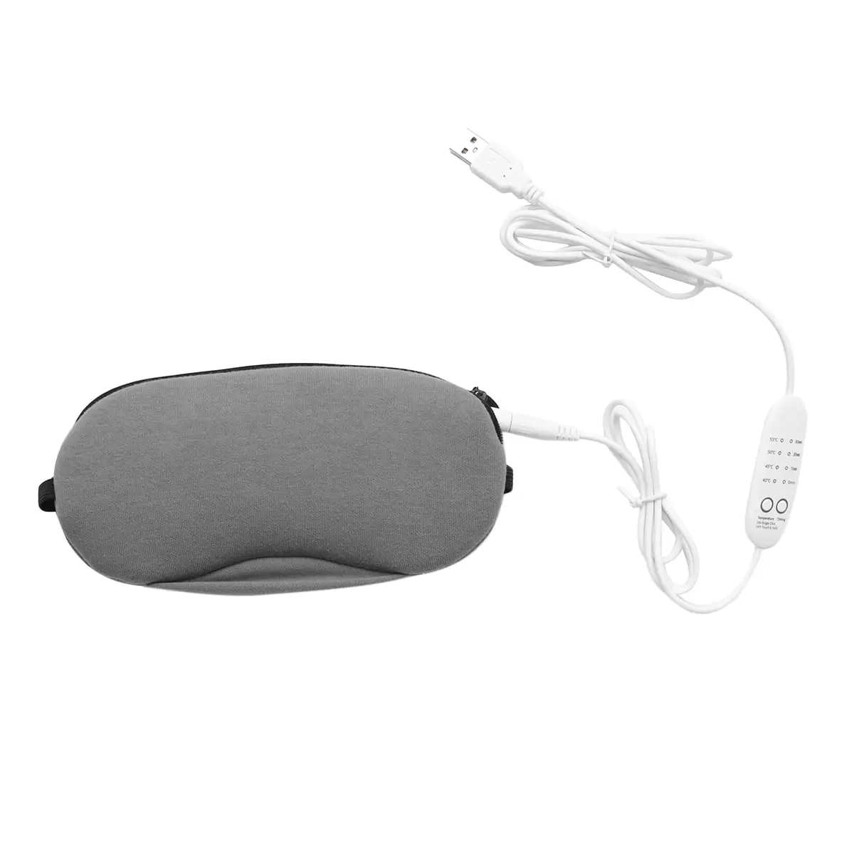 FRCOLOR USB Steam Eye Mask Blindfold Hot Compress Eye Shield for Relieving Insomnia Dry Eye Fatigue (Gray. Fragrance Free)