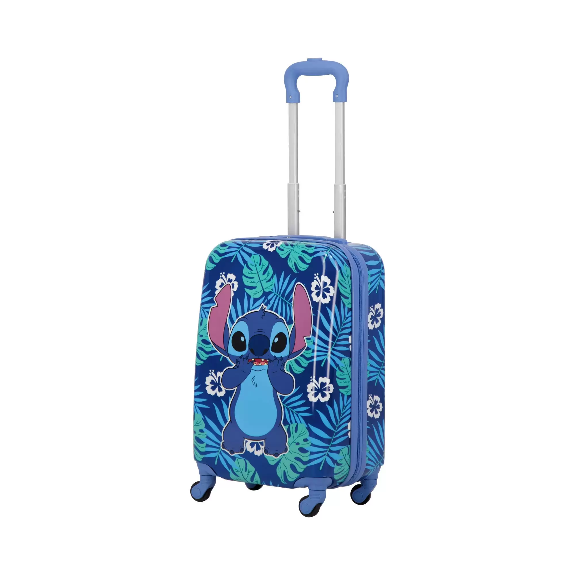 FUL Disney Stitch 21 Inch Kids Rolling Luggage. Hardshell Carry On Suitcase with Spinner Wheels. Blue