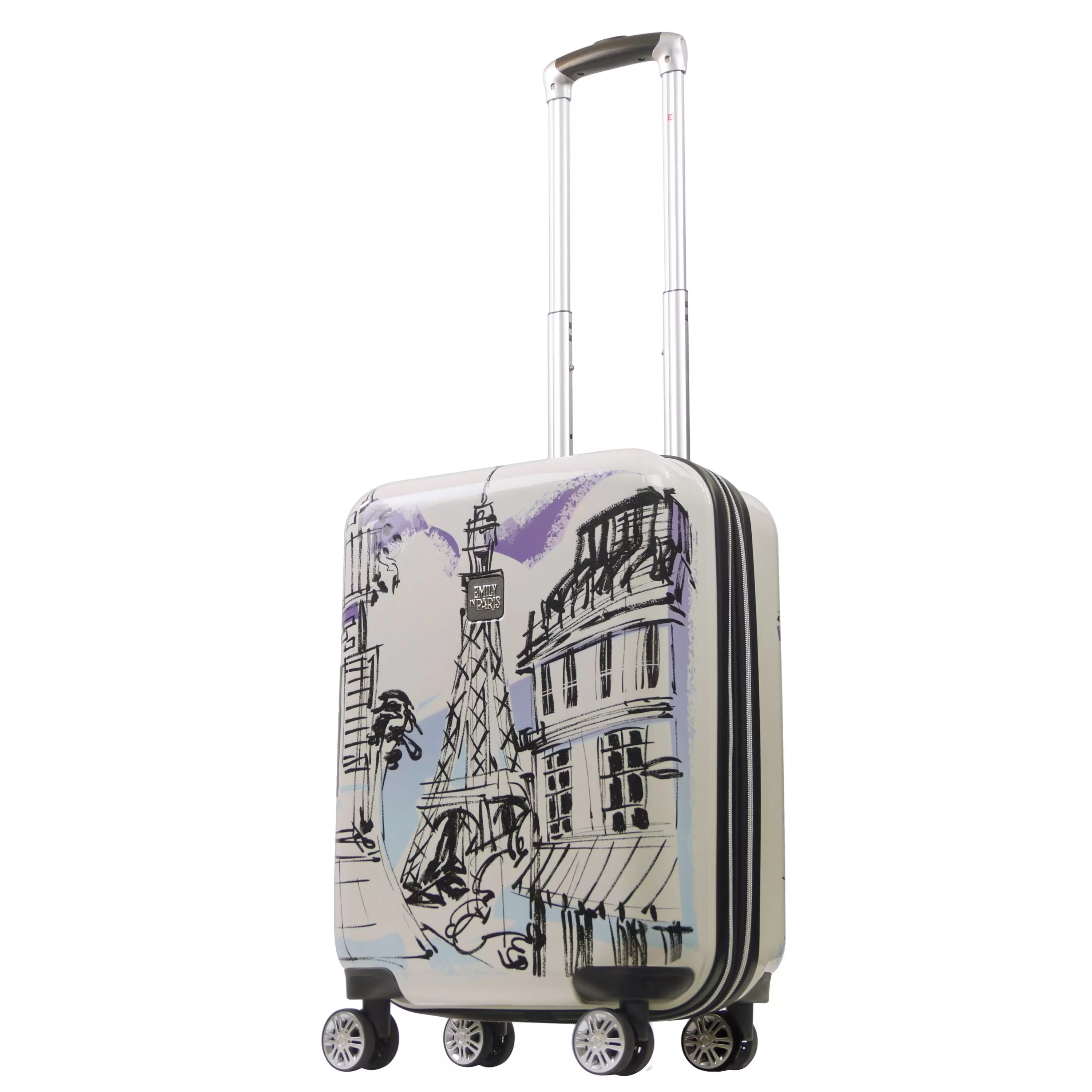 FUL Emily in Paris 21 Inch Rolling Luggage. Hardshell Carry On Suitcase with Spinner Wheels. Blue