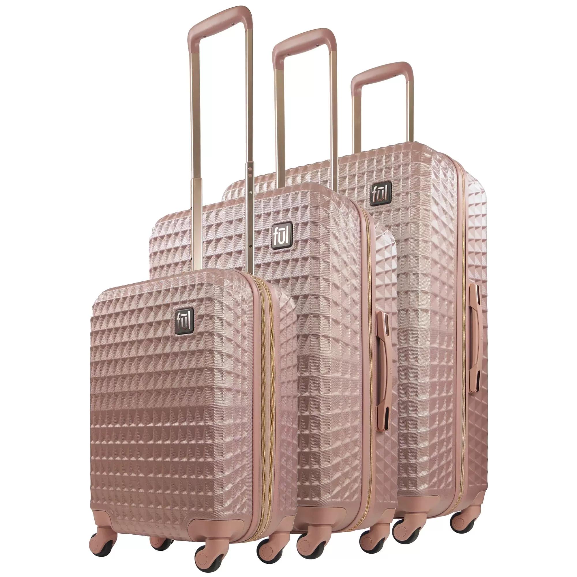 FUL Geo Hardside Spinner 3 pcs set in Rose Gold