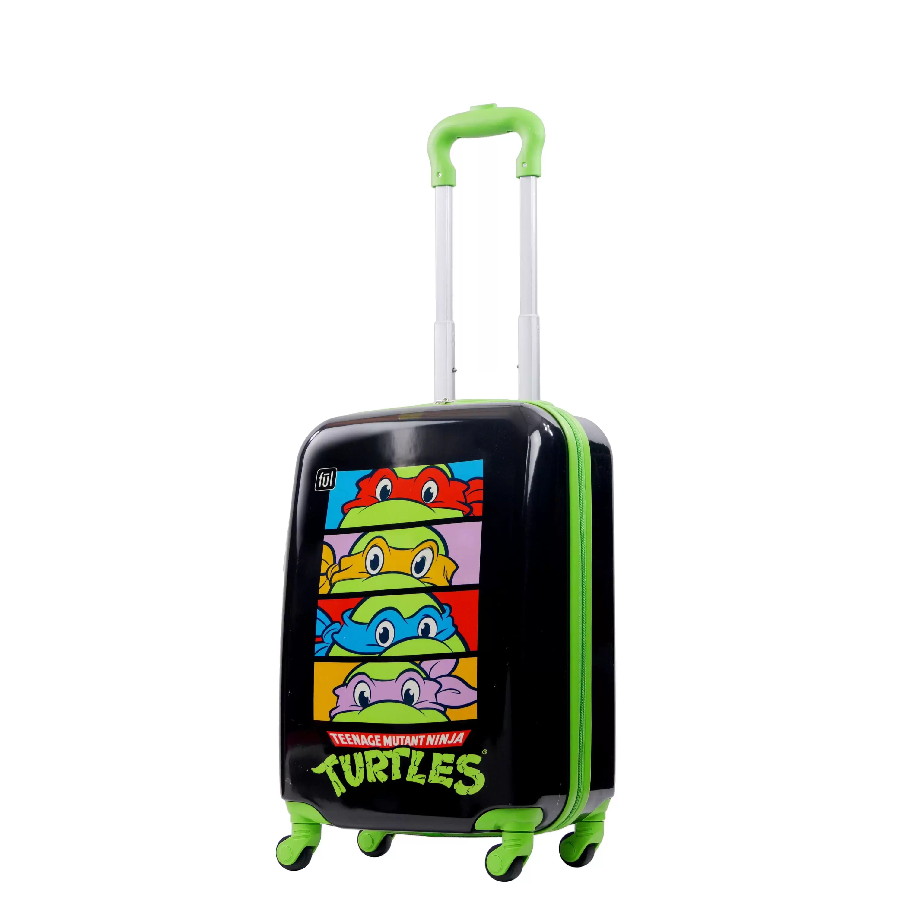 FUL Teenage Mutant Ninja Turtles 21 Inch Kids Rolling Luggage. TMNT Hardshell Carry On Suitcase with Spinner Wheels. Multi