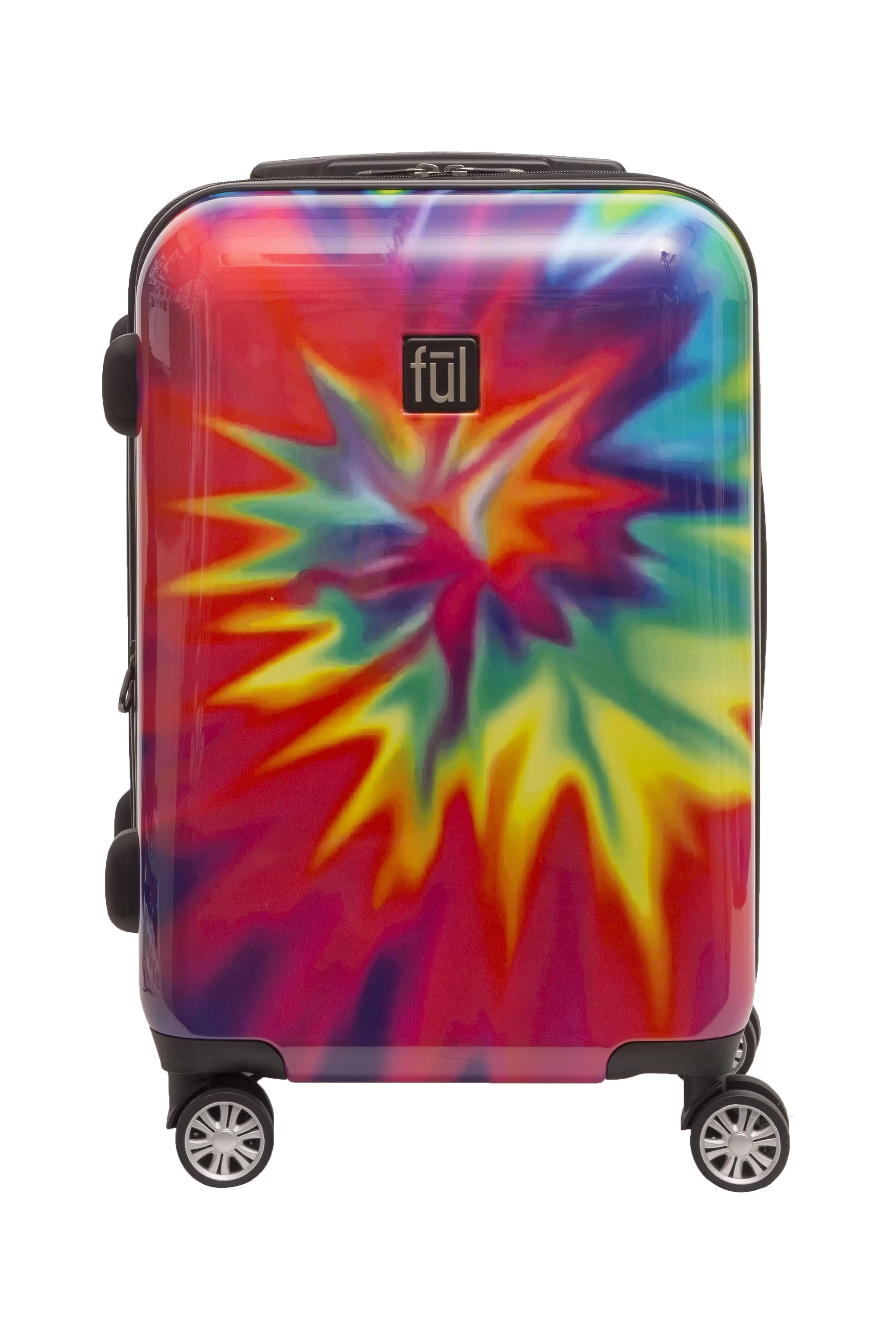 FUL Tie-dye Swirl 20 Inch Expandable Spinner Rolling Luggage Suitcase. ABS Hard Case. Upright. Tie-dye