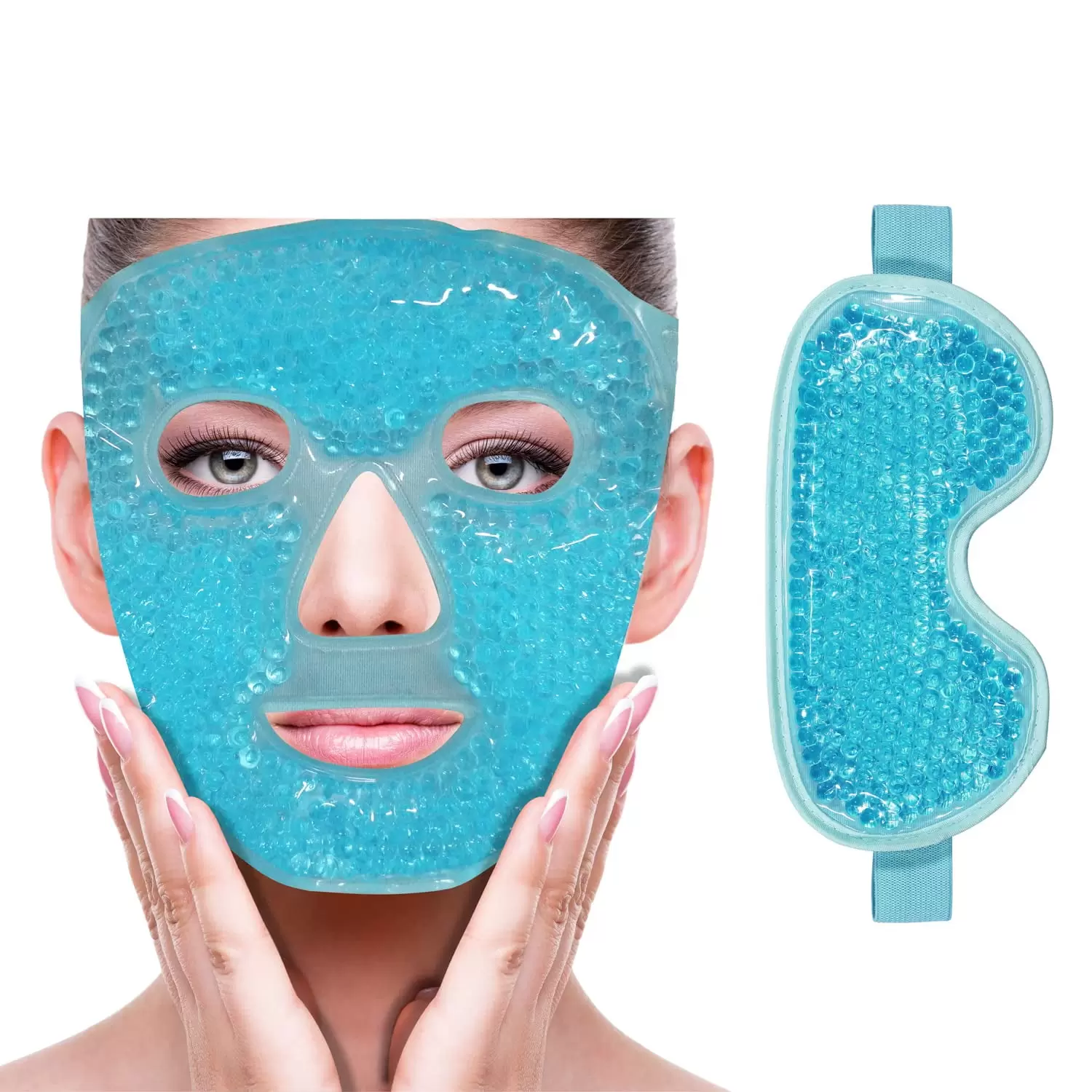 Face Eye Mask Cooling Ice Mask for Reducing Puffiness. Bags Under Eyes. Sinus. Redness. Pain Relief. Dark Circles. Migraine. Hot/Cold Pack