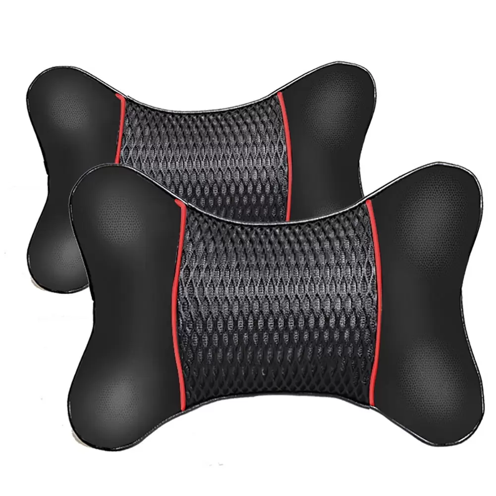 Fairnull 2Pcs Car Seat Headrest Neck Support Pillow Memory Cotton Soft Breathable Cushion