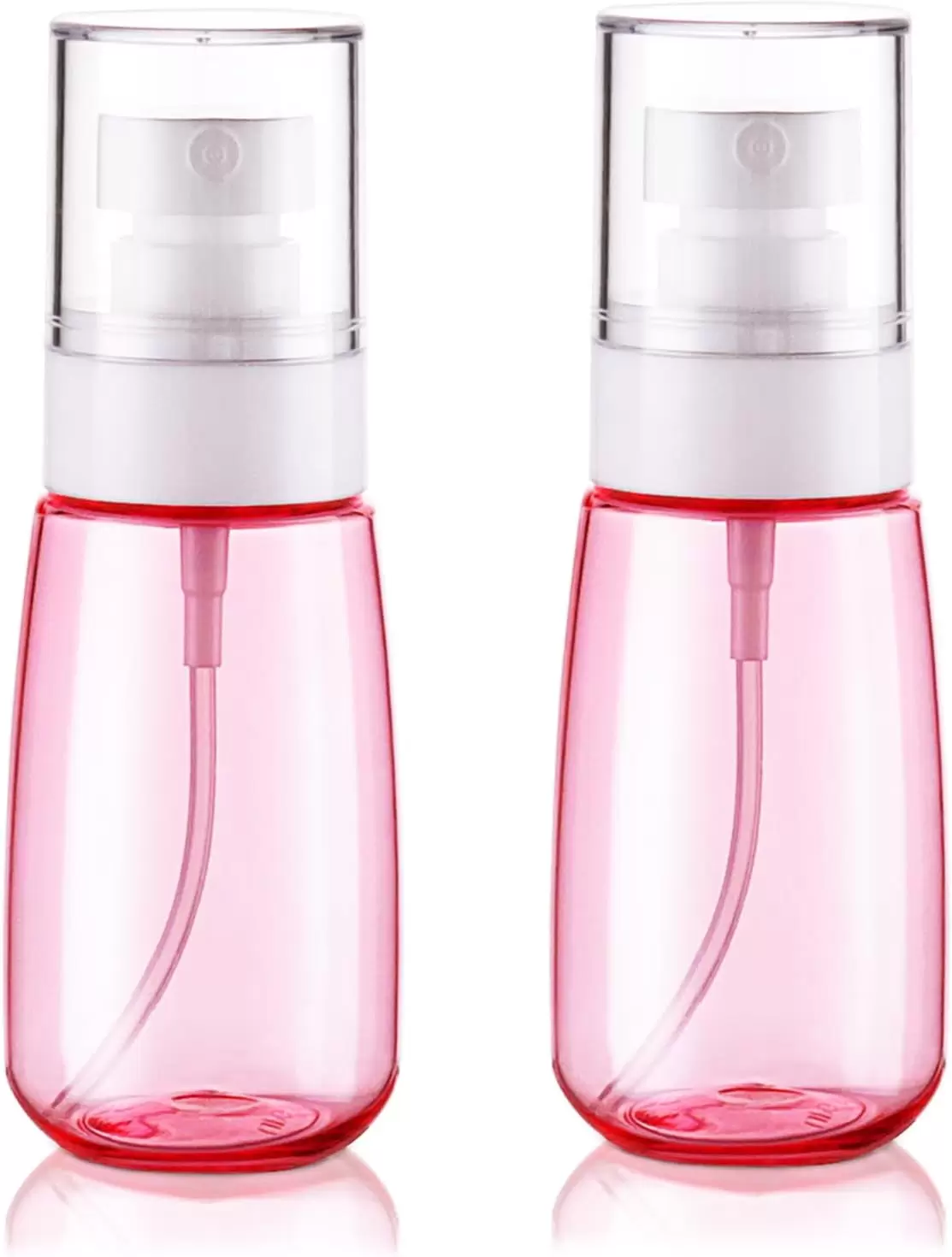 Fine Mist Spray Bottles Approved Travel Bottles 2oz/60ml 2 Pack Travel Spray Bottle Refillable Cosmetic Leak Proof Spray Bottle for Hair Perfumes Skincare Water Face Toner Travel Acccessories (2Pink)