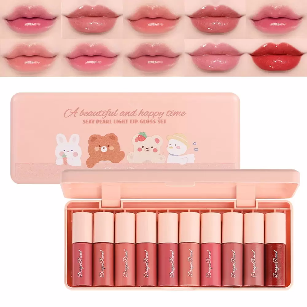 Firstfly 10 Colors Lip Stain Set. Korean Highly Pigmented Velvet Lip Tint Stains Plumping Mini Liquid Moisturizing Lipstick.Long Wear Non-Stick Cup Waterproof Lip stick Vibrant Vivid Color Lip Gloss