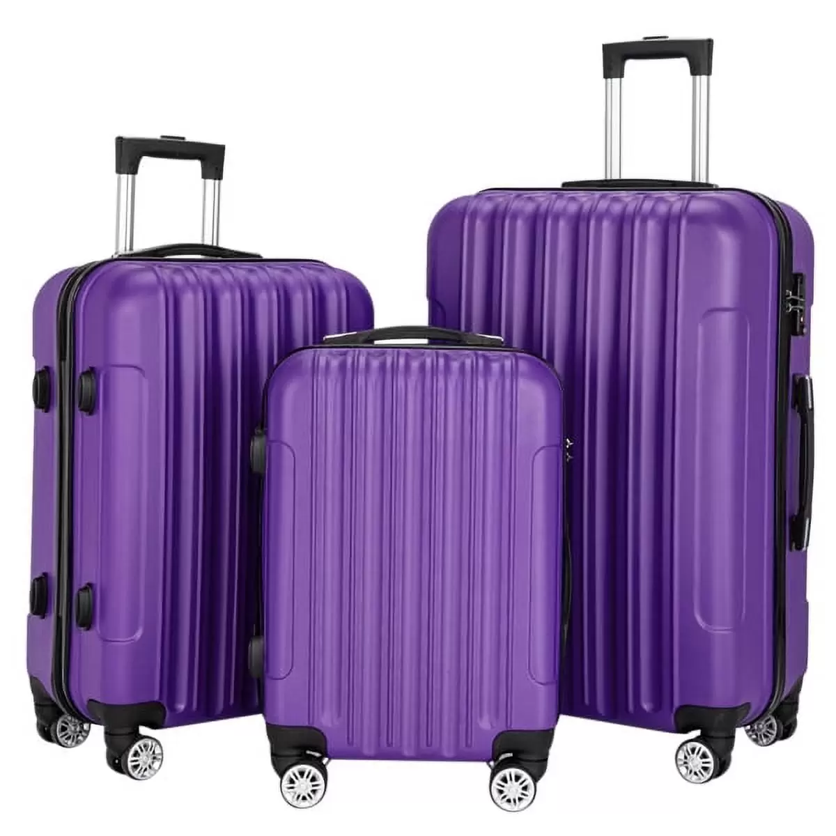 Fithood 3-in-1 Multifunctional Large Capacity Traveling Storage Suitcase Luggage Set Purple