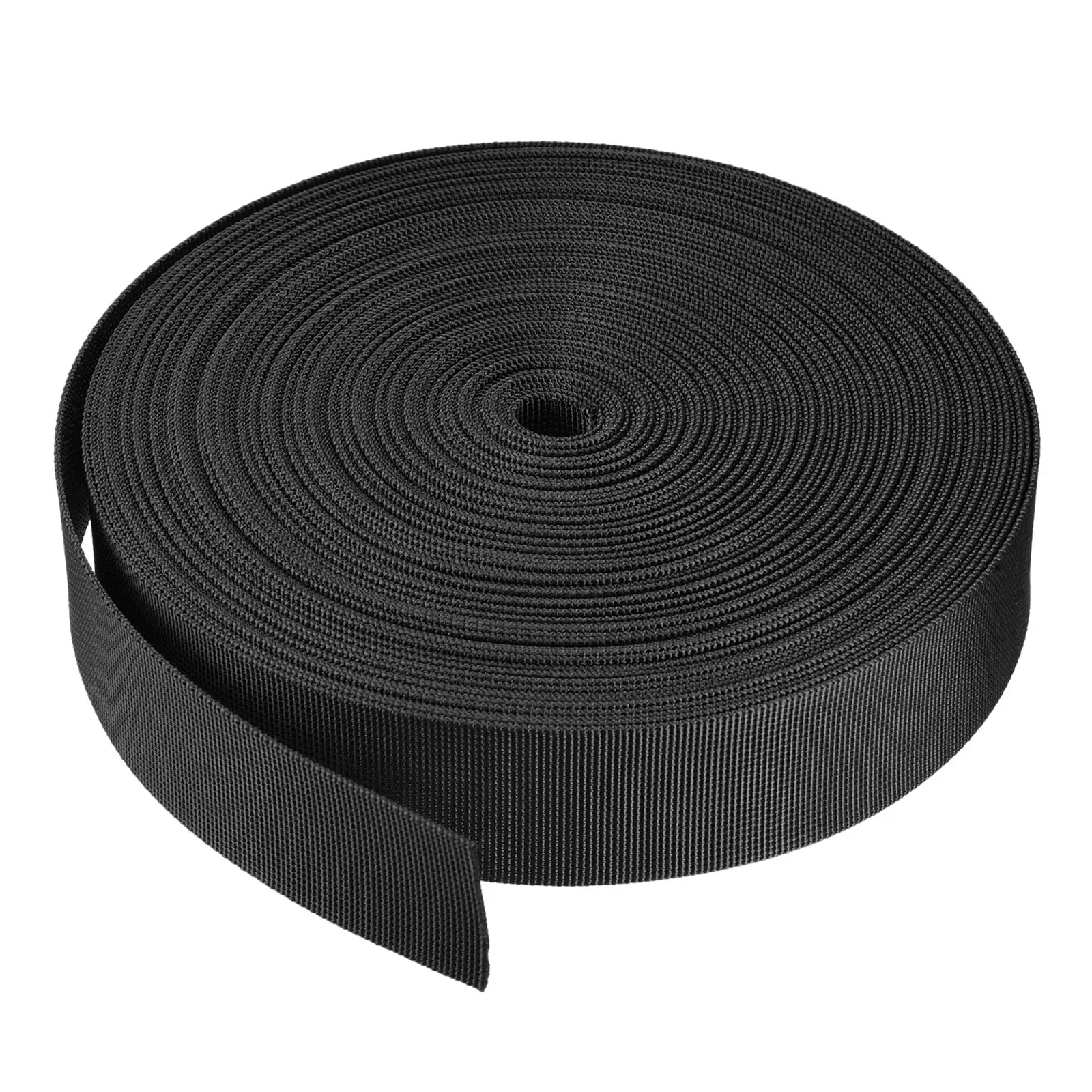 Flat Nylon Webbing Strap 1.5 Inch 25 Yards Black for Backpack. Luggage-rack