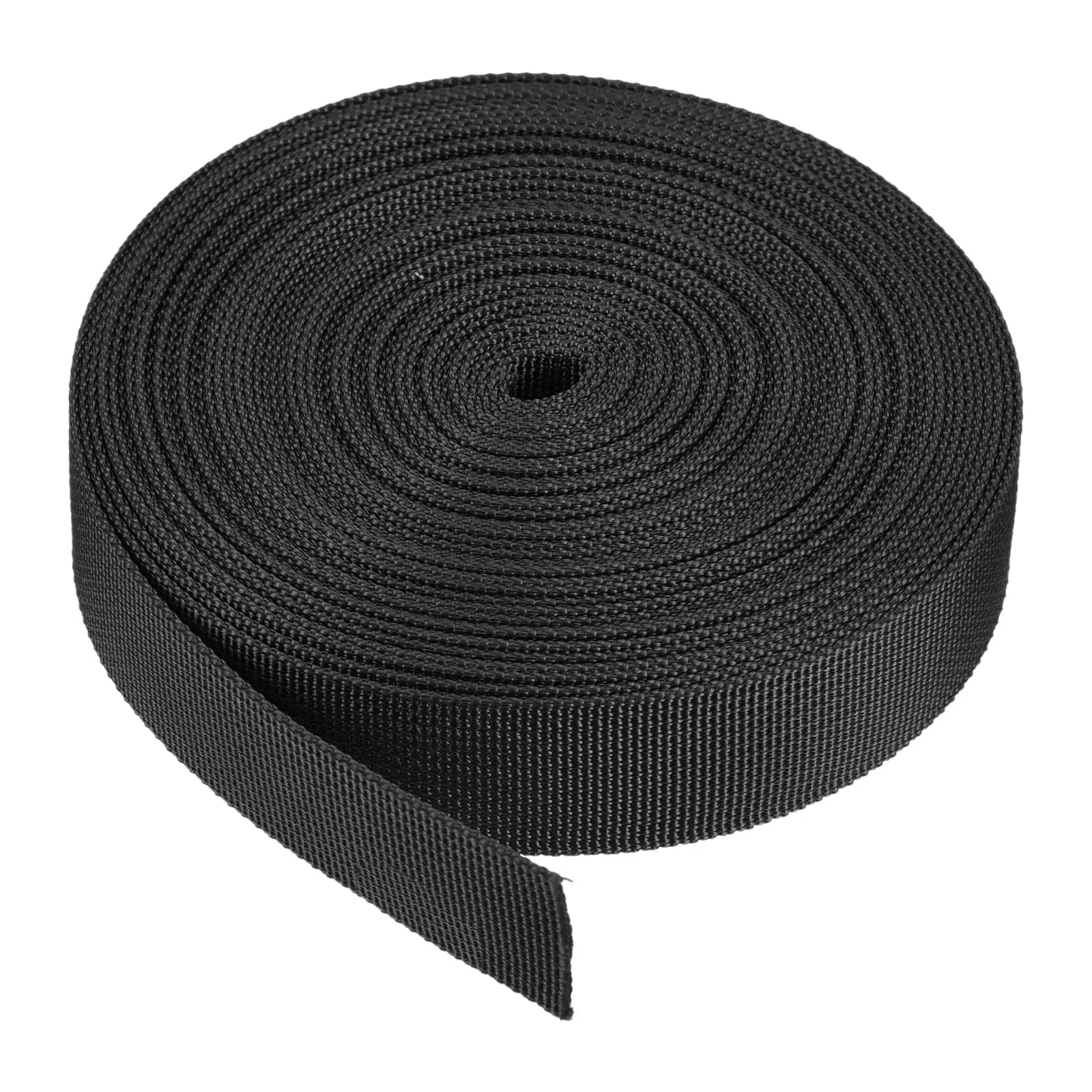 Flat Nylon Webbing Strap 1 Inch 10 Yards Black for Backpack. Luggage-rack