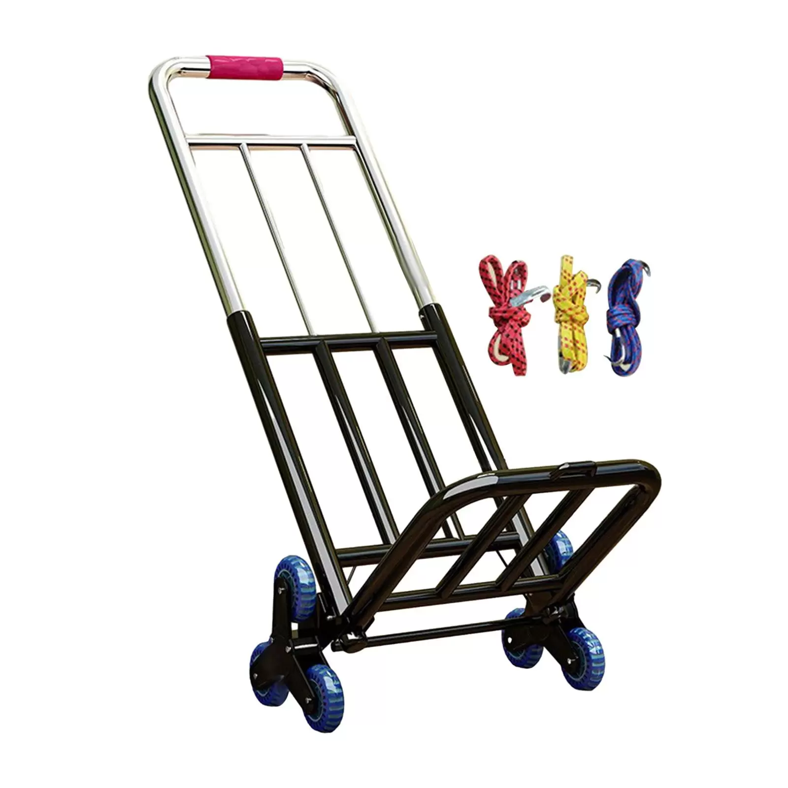 Foldable Hand Trolley. Adjustable Handle Luggage Handcart. Adjustable Portable Stair Climbing Cart for Picnic. Travel Home. Camping. Shopping . 28mm Diameter