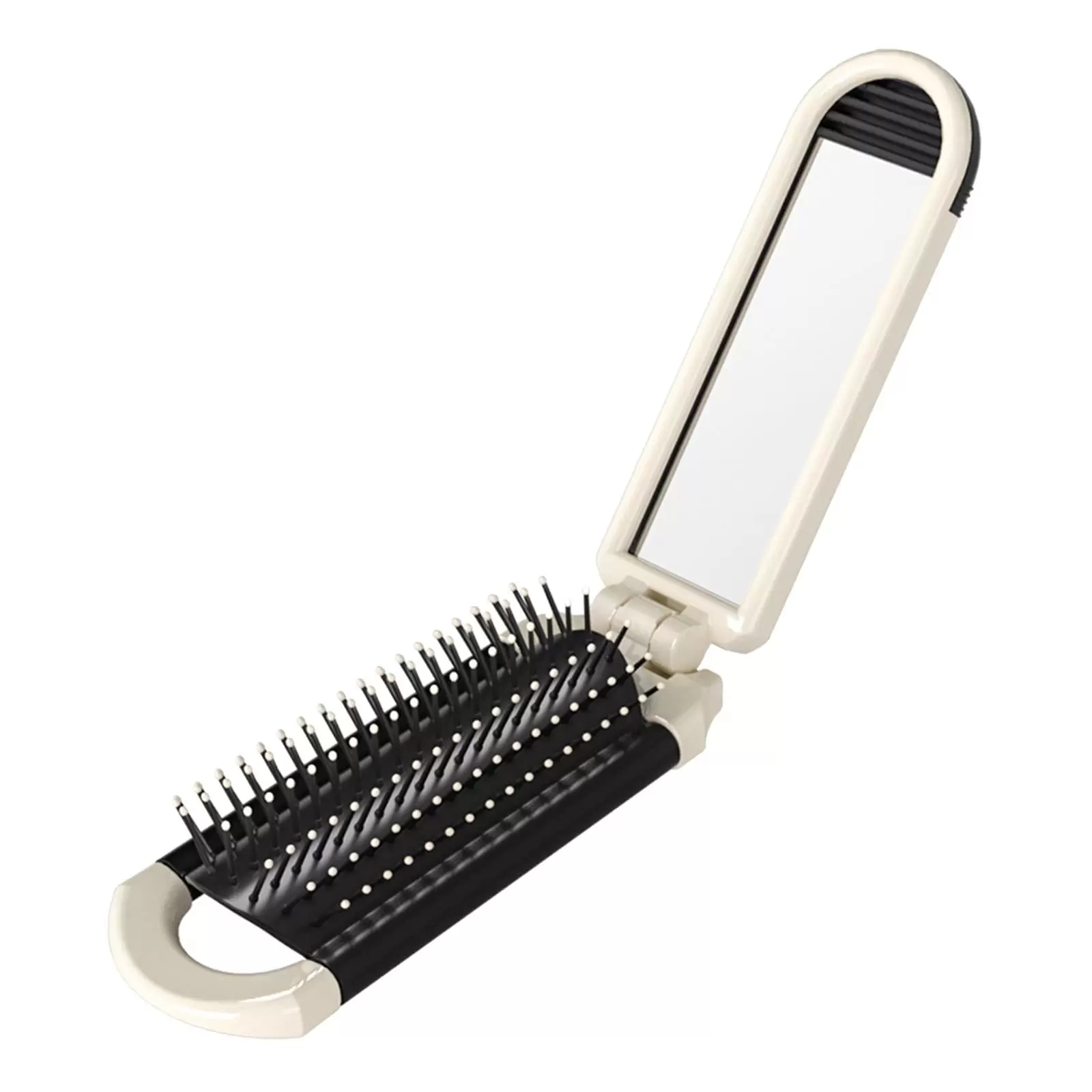 Folding Hair Brush with Mirror. Pocket Hair Comb.Lightweight Portable Compact Travel Hair Brush/ Small Hairbrush for Women