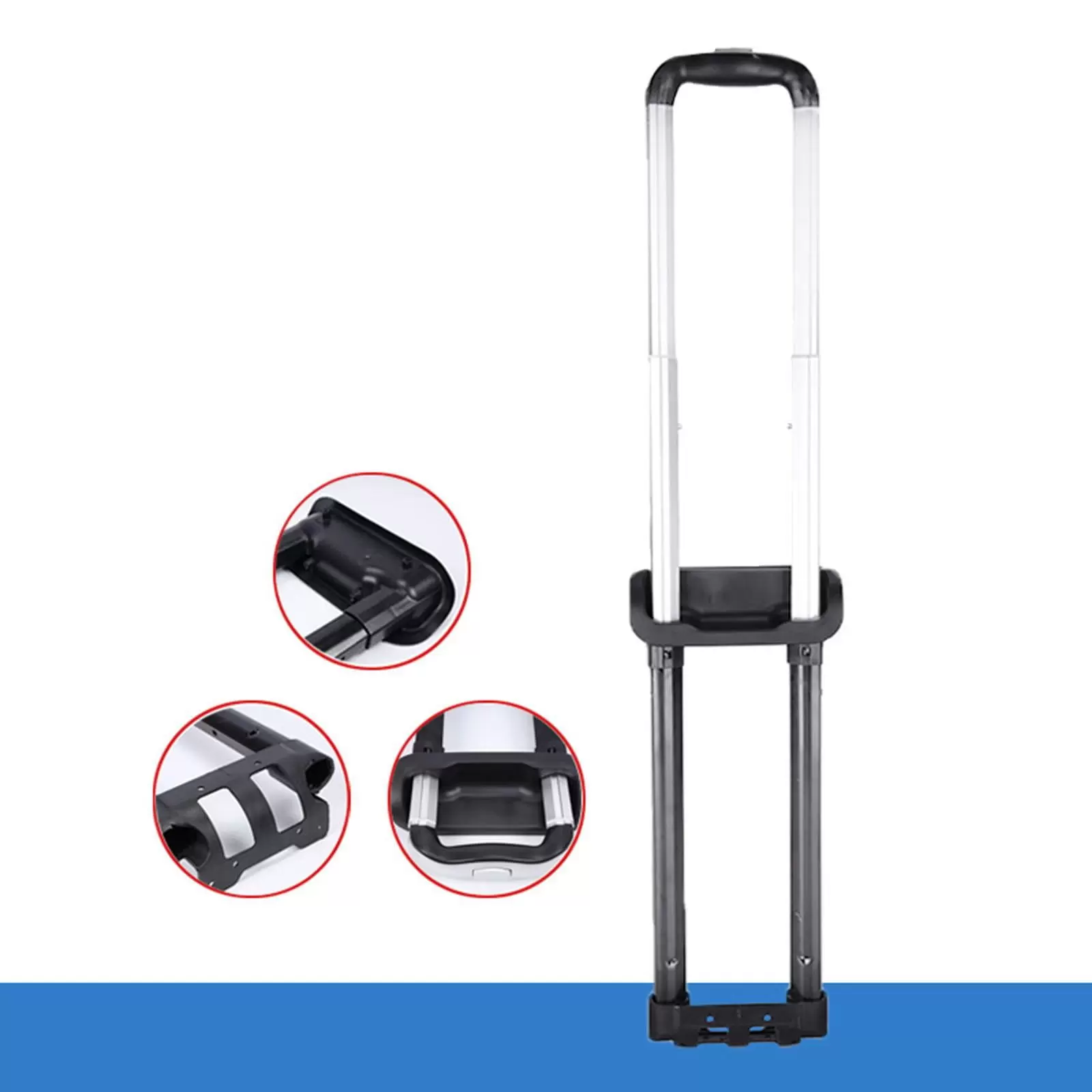 Folding Replacement Handle. Adjustable. Heavy Duty Black Parts Pull Rod. for Luggage Ice Trolley Cart Suitcase Speaker. Three Sections