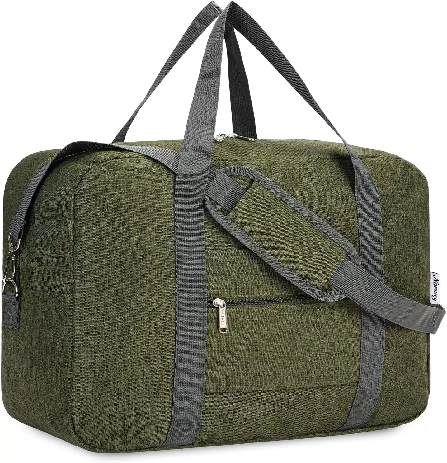 For Spirit Airlines Personal Item Bag 18x14x8 Foldable Travel Duffel Bag Tote Duffle Carry on Luggage for Women and Men 30L (Army Green (With Shoulder Strap))