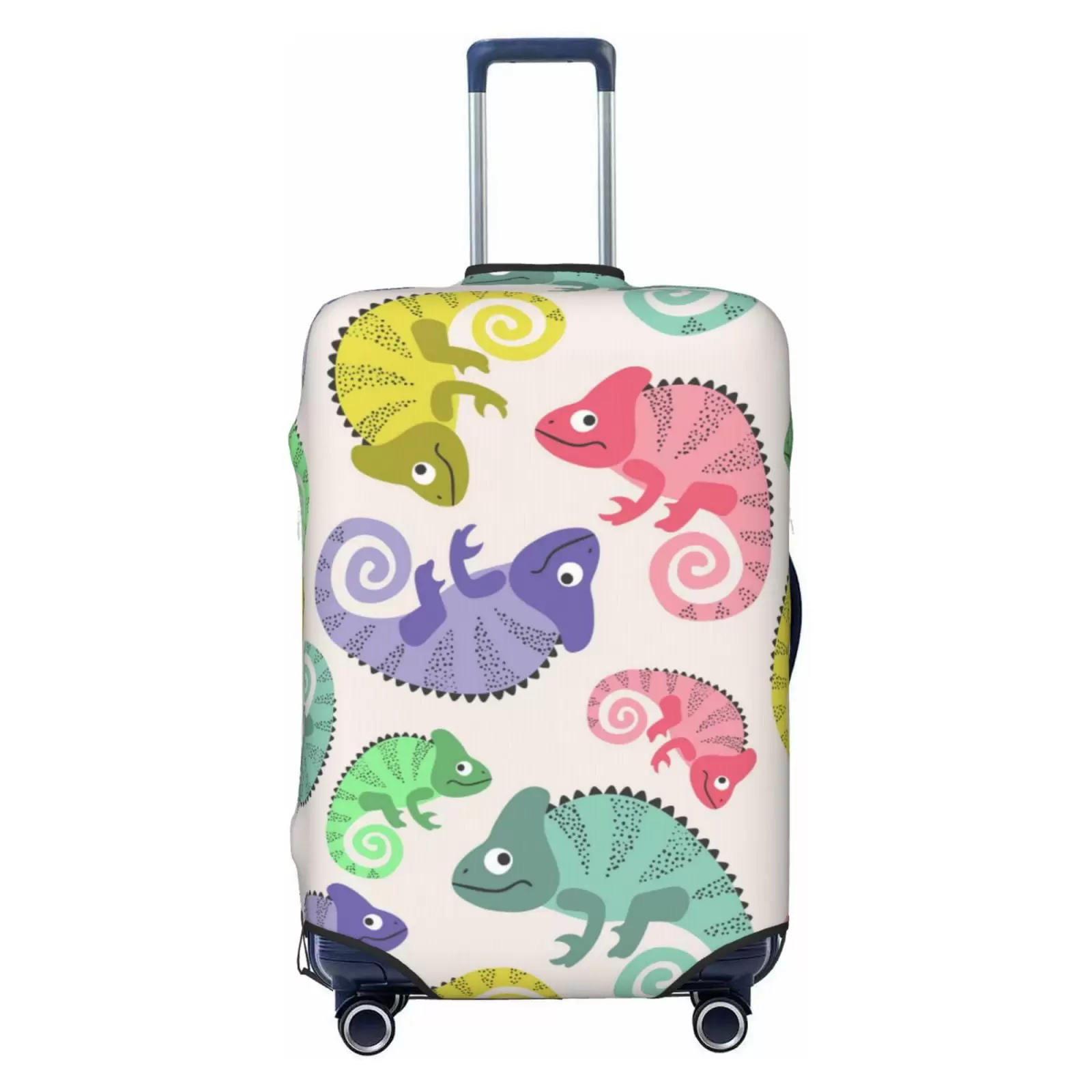 Fotbe Colorful Pattern With Cute Chameleons Luggage Cover Protector.Suitcase Cover Protector Fit 18-32 Inch Luggage.Washable Protector Covers Dust And Stratch Resistance