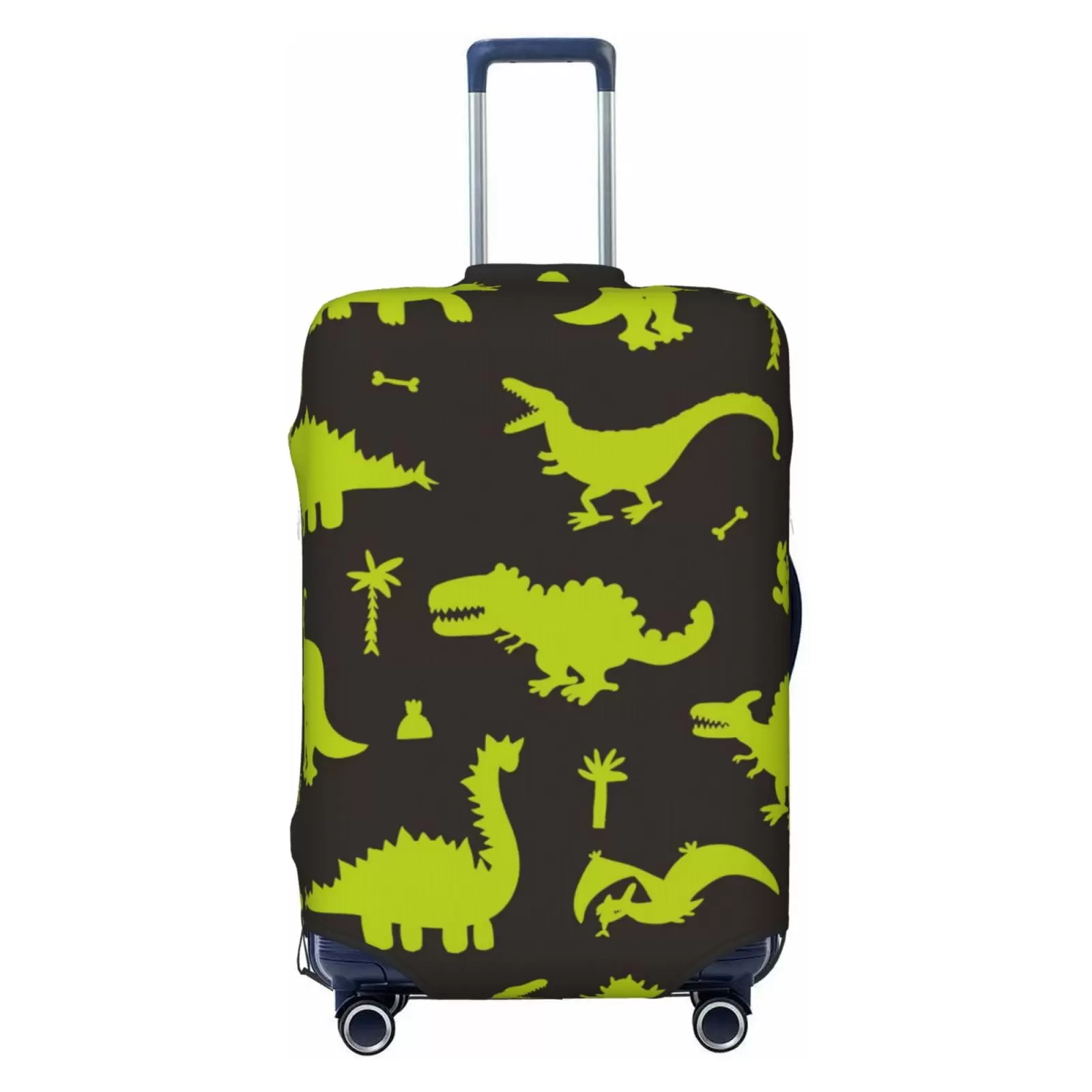 Fotbe Cute Cartoon Dinosaurs Green Silhouette Luggage Cover Protector.Suitcase Cover Protector Fit 18-32 Inch Luggage.Washable Protector Covers Dust And Stratch Resistance