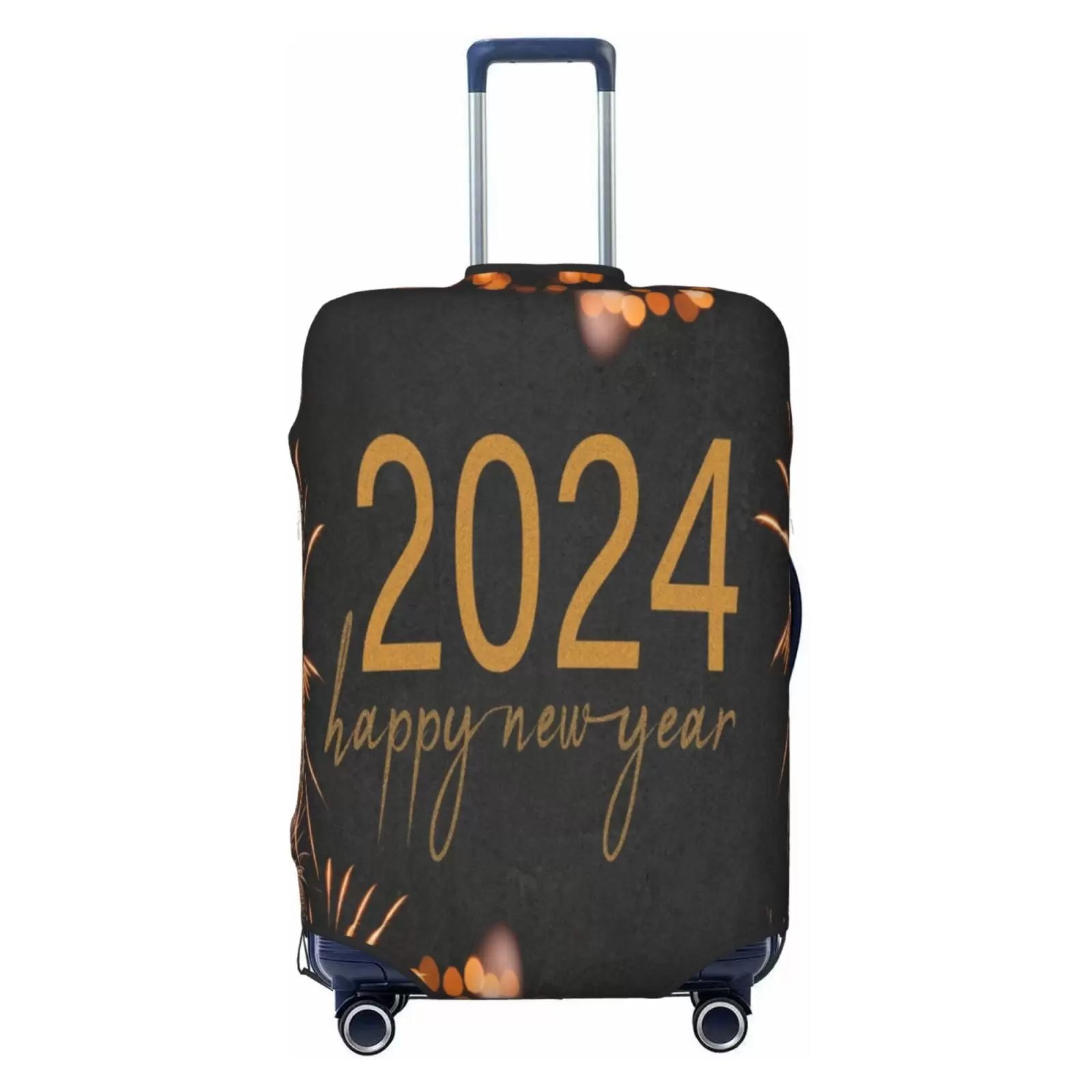 Fotbe Happy New Year 2024 Luggage Cover Protector.Suitcase Cover Protector Fit 18-32 Inch Luggage.Washable Protector Covers Dust And Stratch Resistance