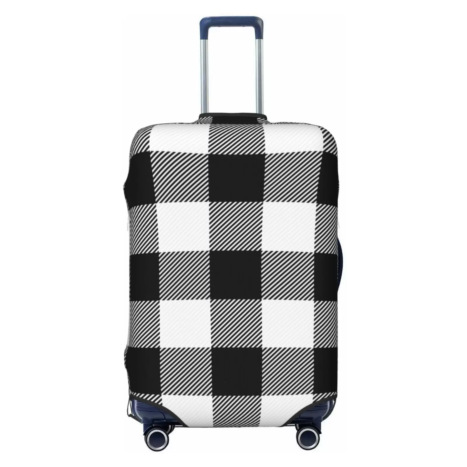 Fotbe White And Black Plaid Luggage Cover Protector.Suitcase Protector.Scratch and Dirt Resistant.Fits 18-32 Inch Luggage-Small