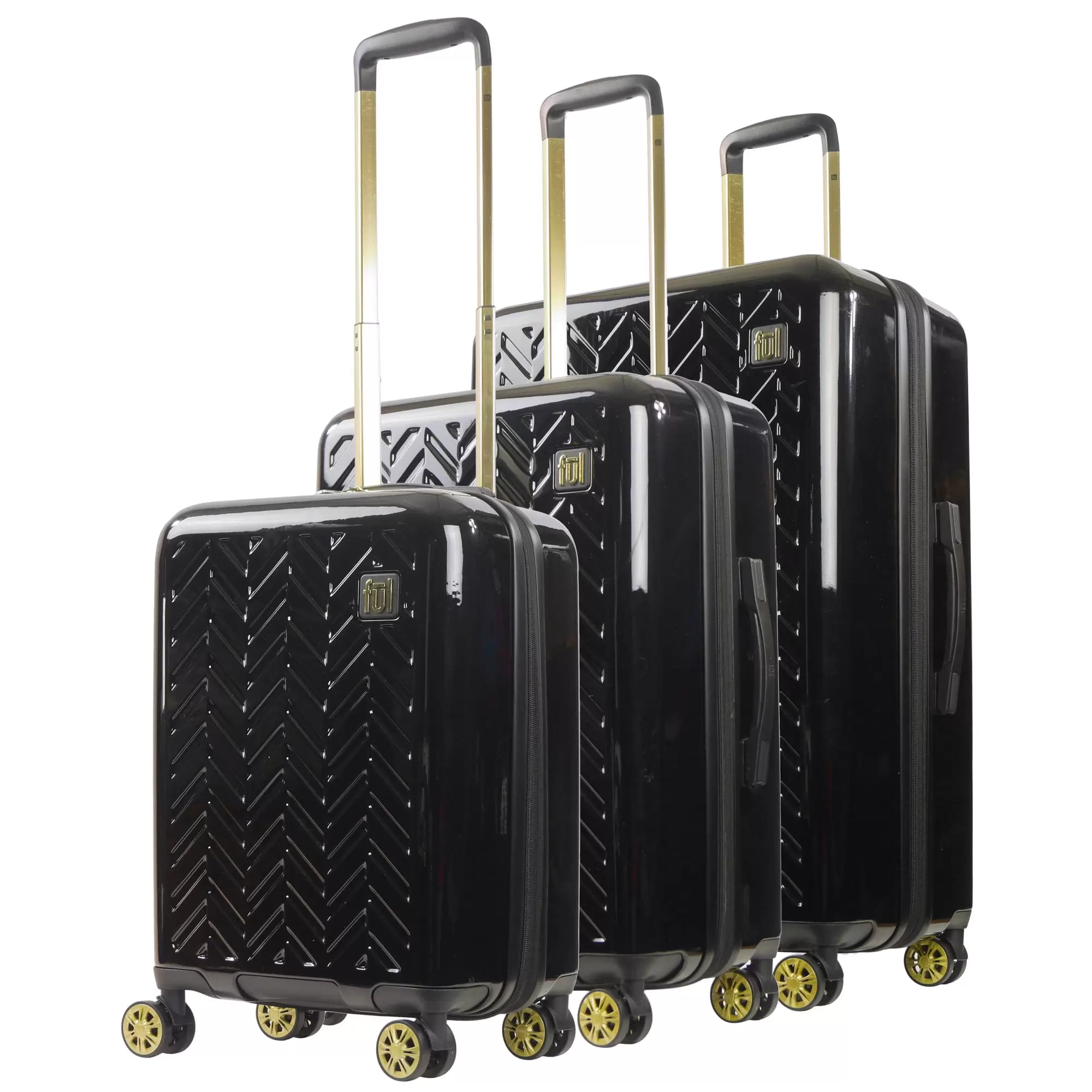 Ful Grove Hardside Spinner 3 Pc luggage Set. Black