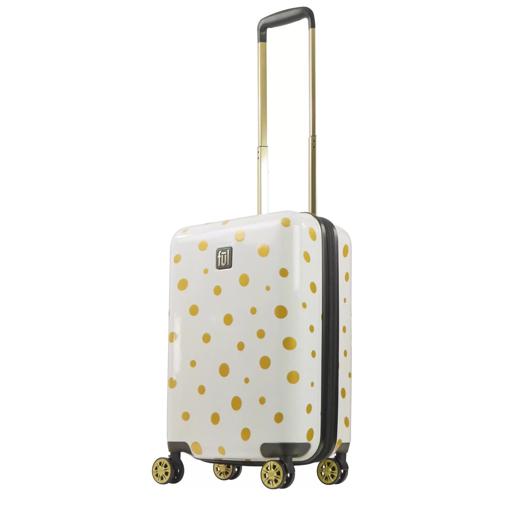 Ful Impulse Mixed Dots Hardside Spinner 22 Luggage. White